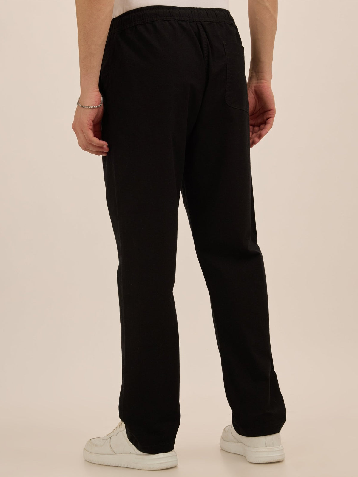 Luxeloom - Relaxed Fit Cotton Trouser - Black - Espanshe