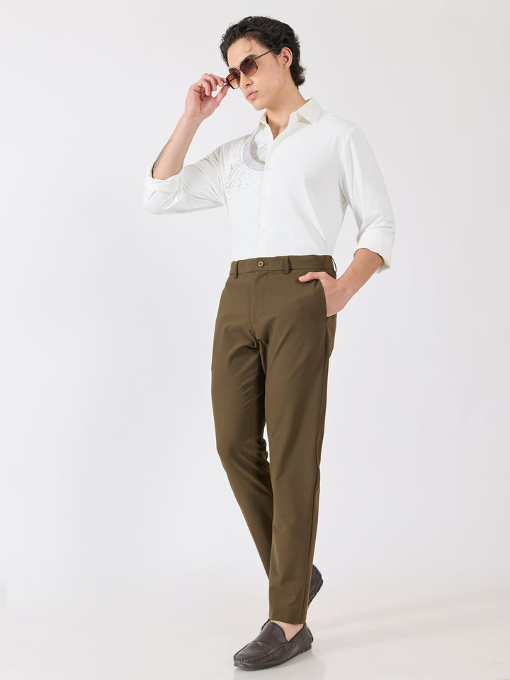 men's shirt -midnight galaxy Embellished with stone in white