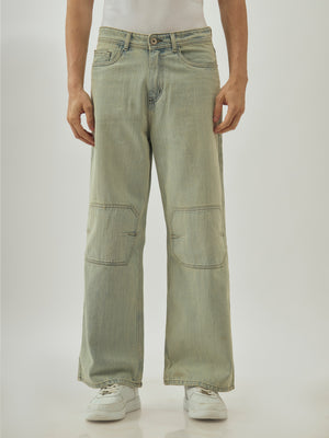 Men's  Baggy Fit Jeans in sage green