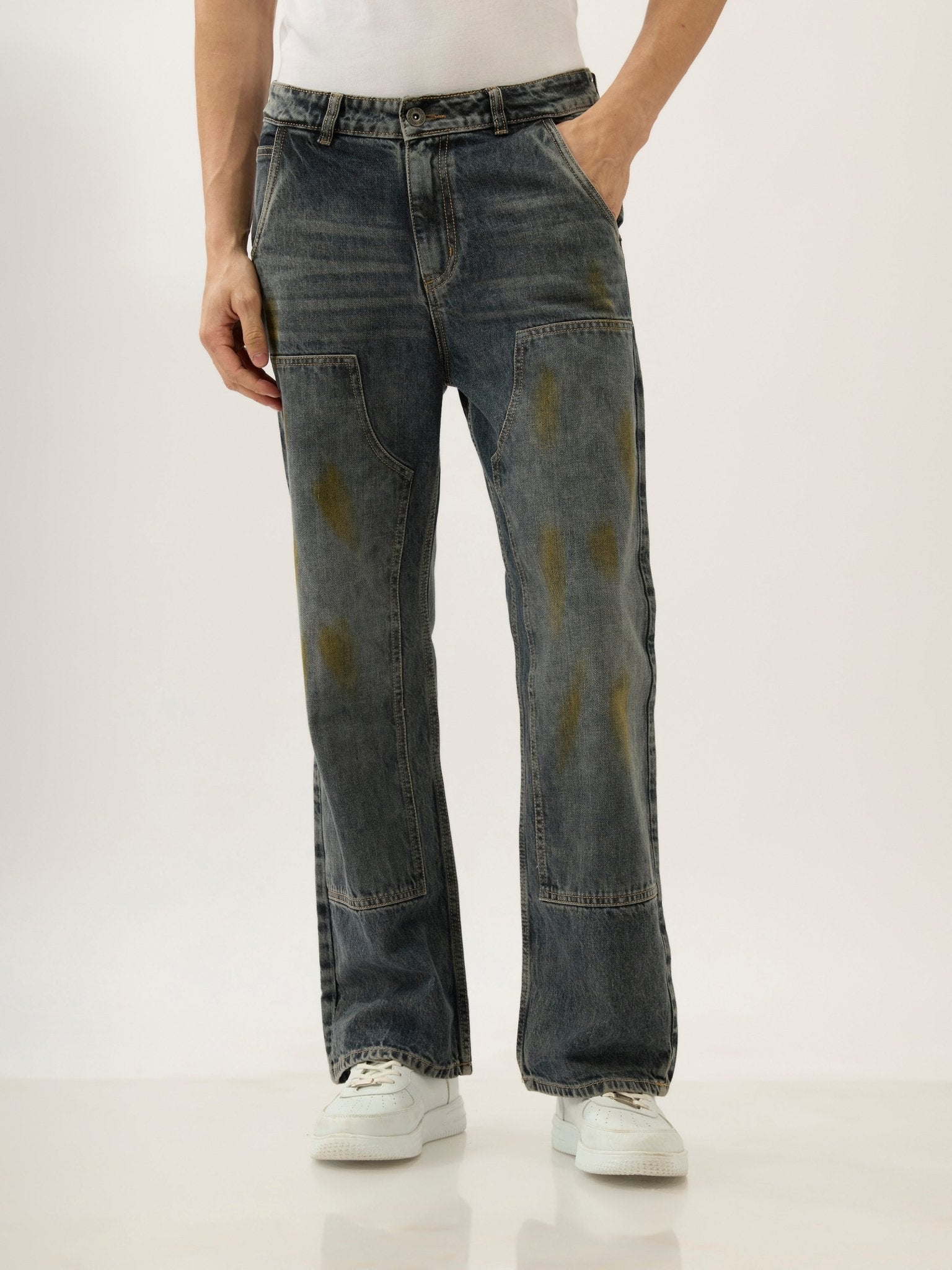 Retro - Flared Jeans - Stained Black - Espanshe