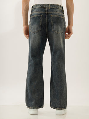 men's flared jeans in back shade