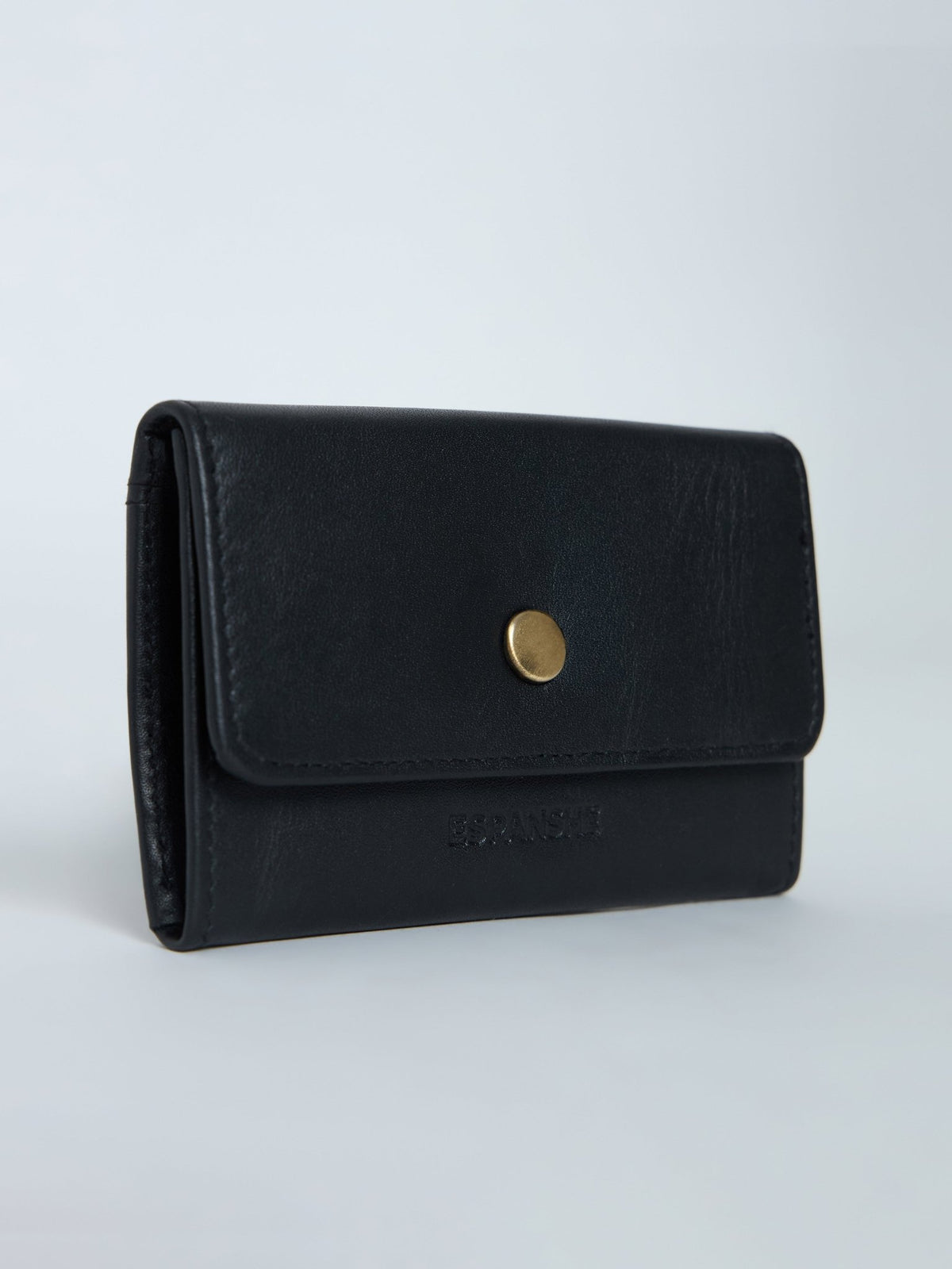 Arctic-4 - Snap Button Leather Wallet - Black - Espanshe