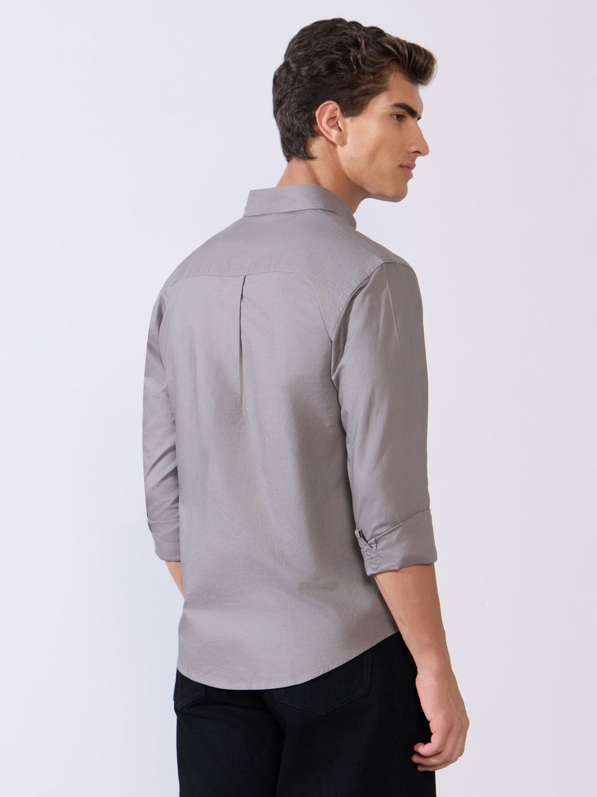 Flux - Relaxed Fit Oxford Shirt - Dark Grey - Espanshe