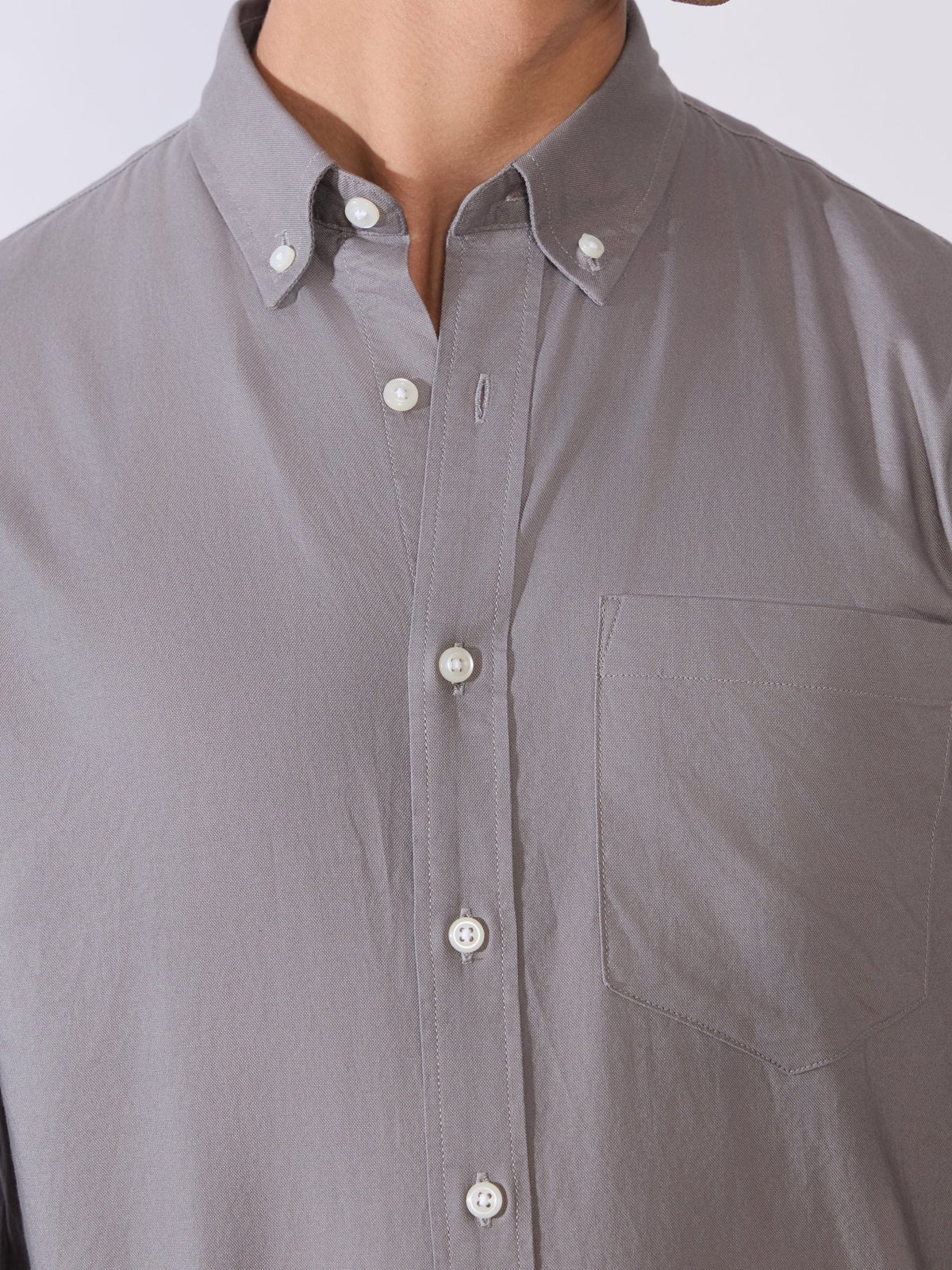 Flux - Relaxed Fit Oxford Shirt - Dark Grey - Espanshe