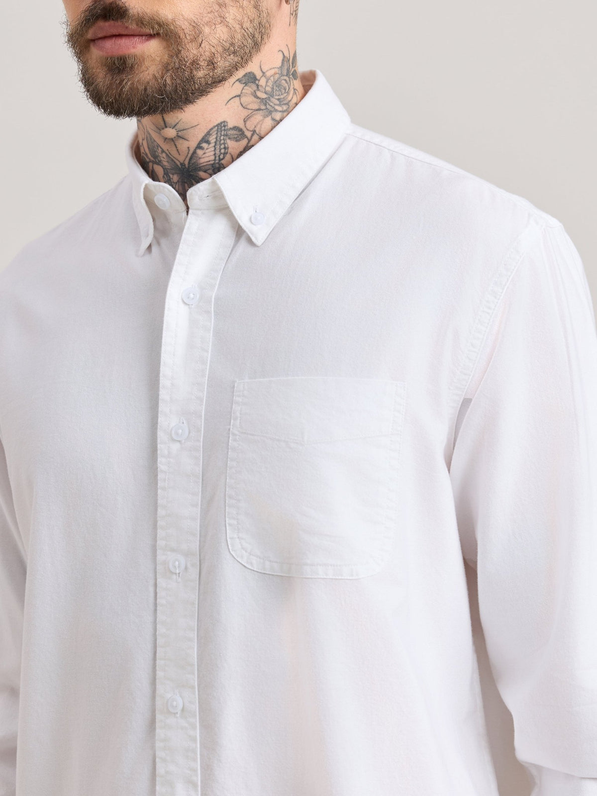 Zena - Relaxed Fit Oxford Shirt - White - Espanshe