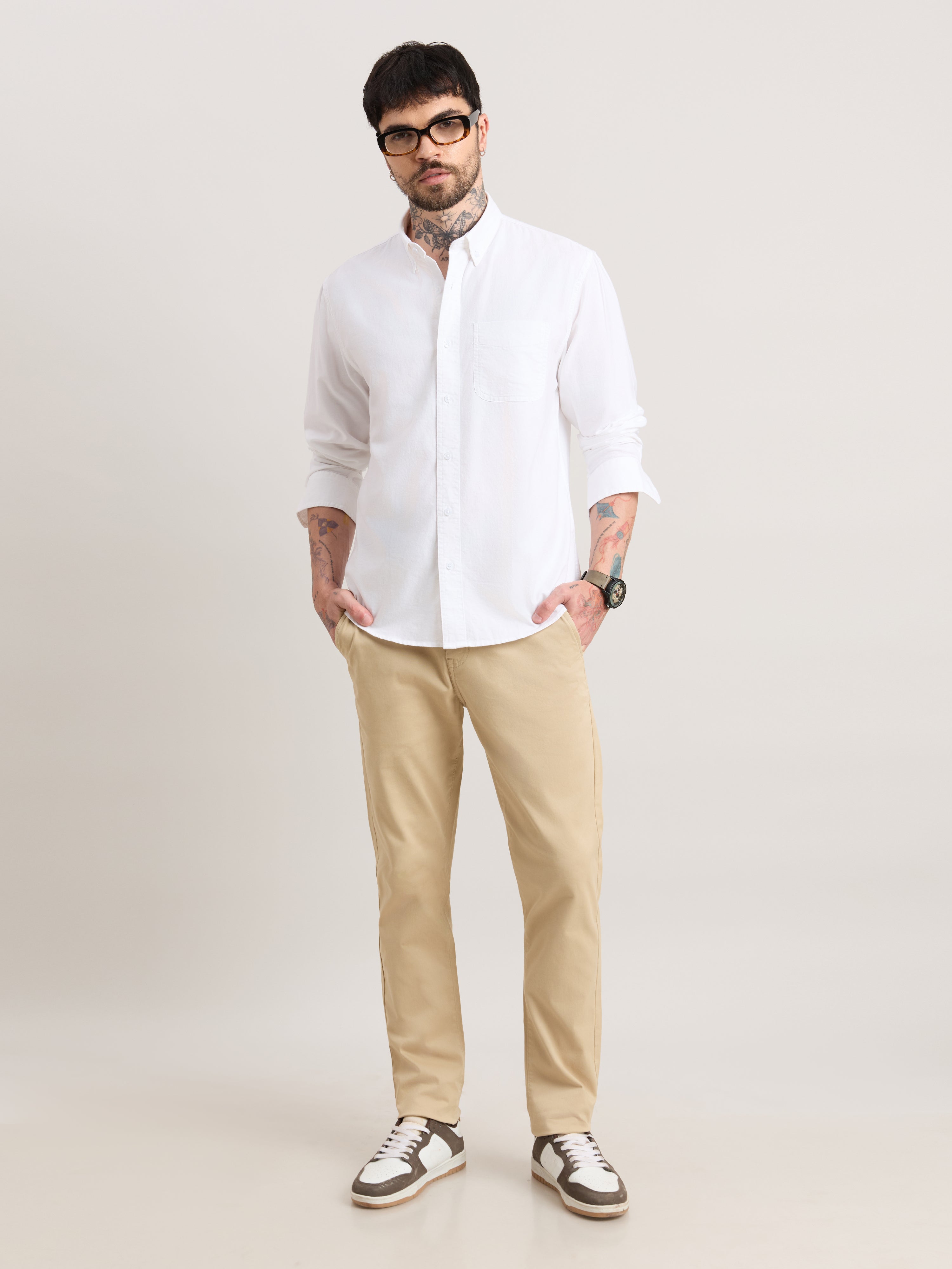 Zena - Relaxed Fit Oxford Shirt - White
