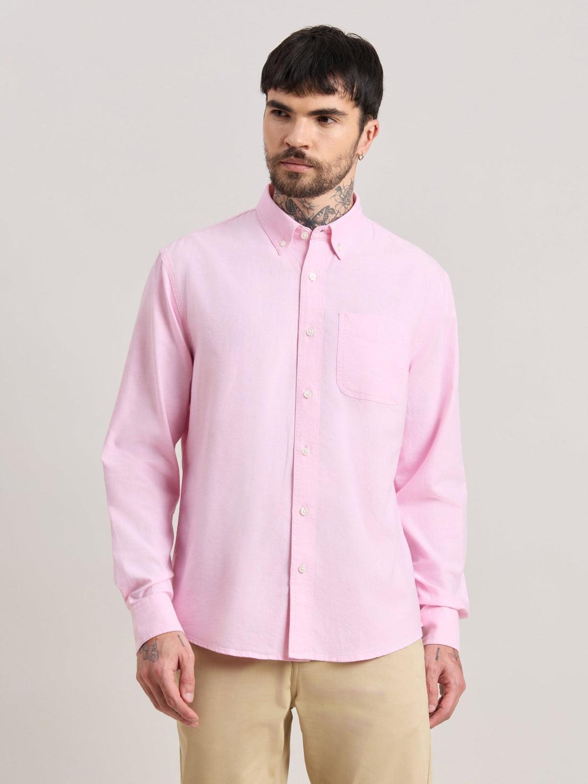 Zena - Relaxed Fit Oxford Shirt - Begonia Pink - Espanshe
