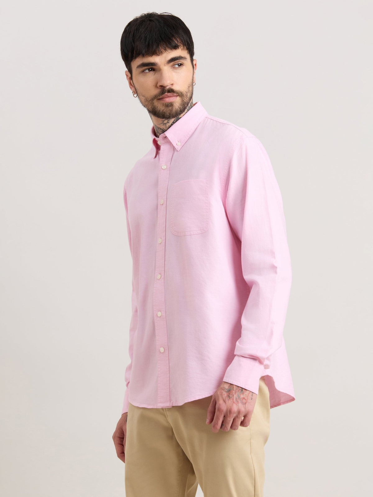 Zena - Relaxed Fit Oxford Shirt - Begonia Pink - Espanshe