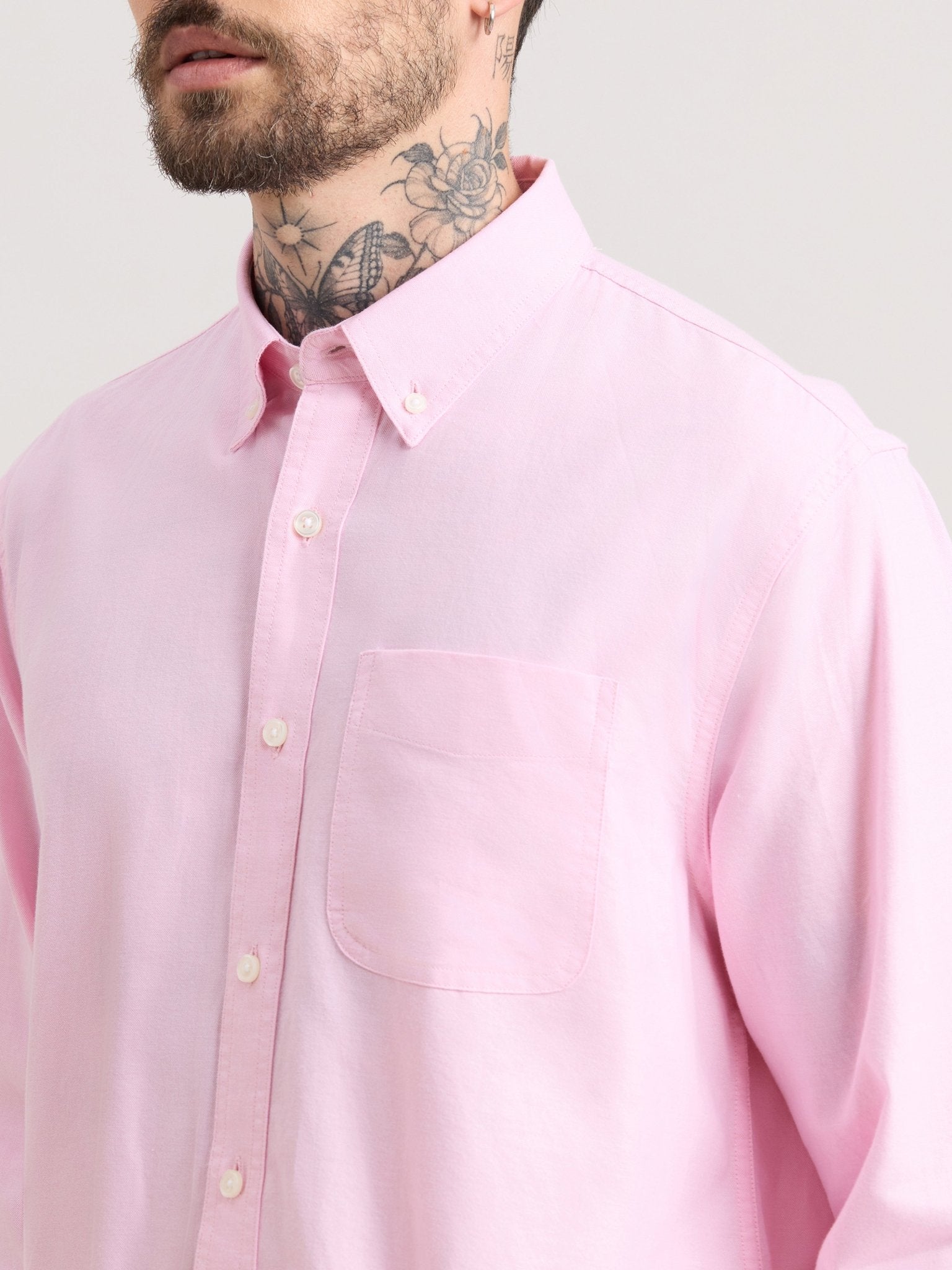 Zena - Relaxed Fit Oxford Shirt - Begonia Pink - Espanshe