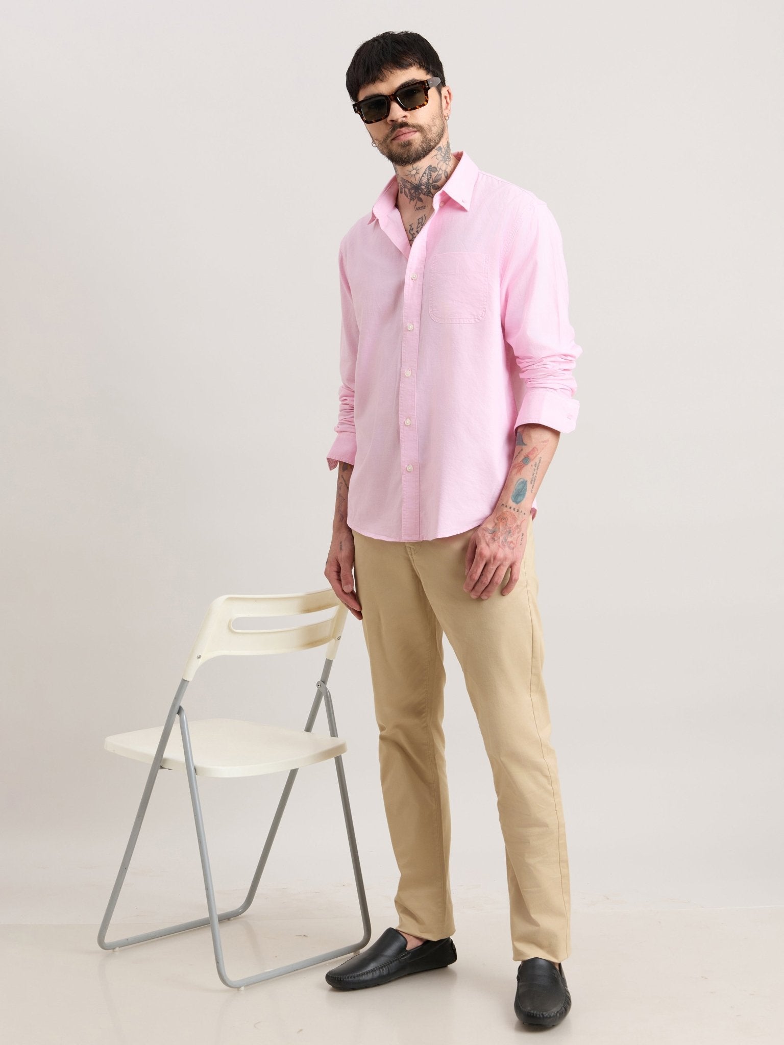 Zena - Relaxed Fit Oxford Shirt - Begonia Pink - Espanshe