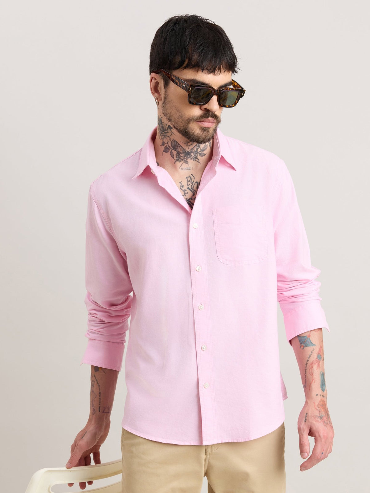 Zena - Relaxed Fit Oxford Shirt - Begonia Pink - Espanshe
