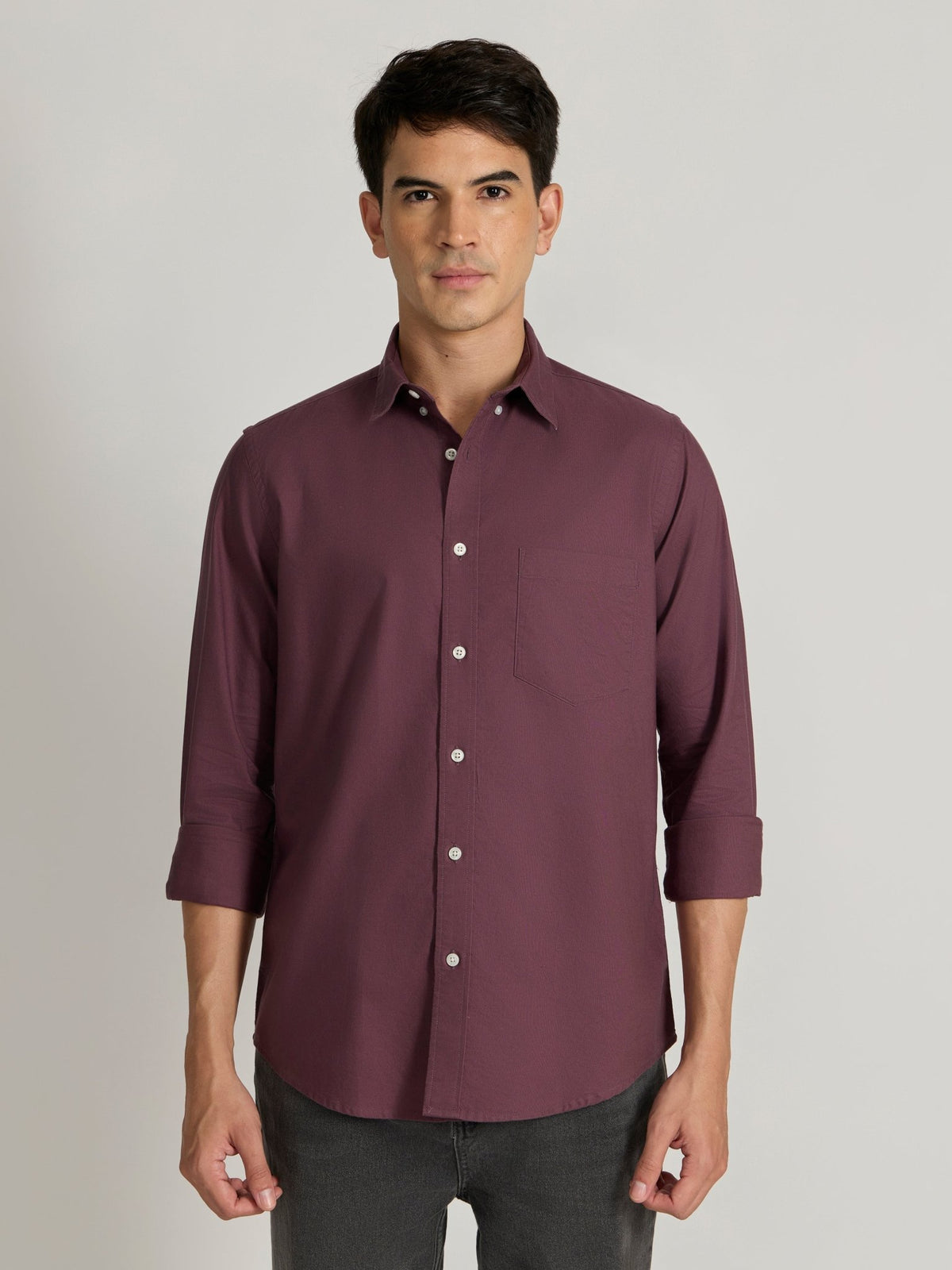 Fakaro - Turkish Fit Oxford Shirt - Plum - Espanshe