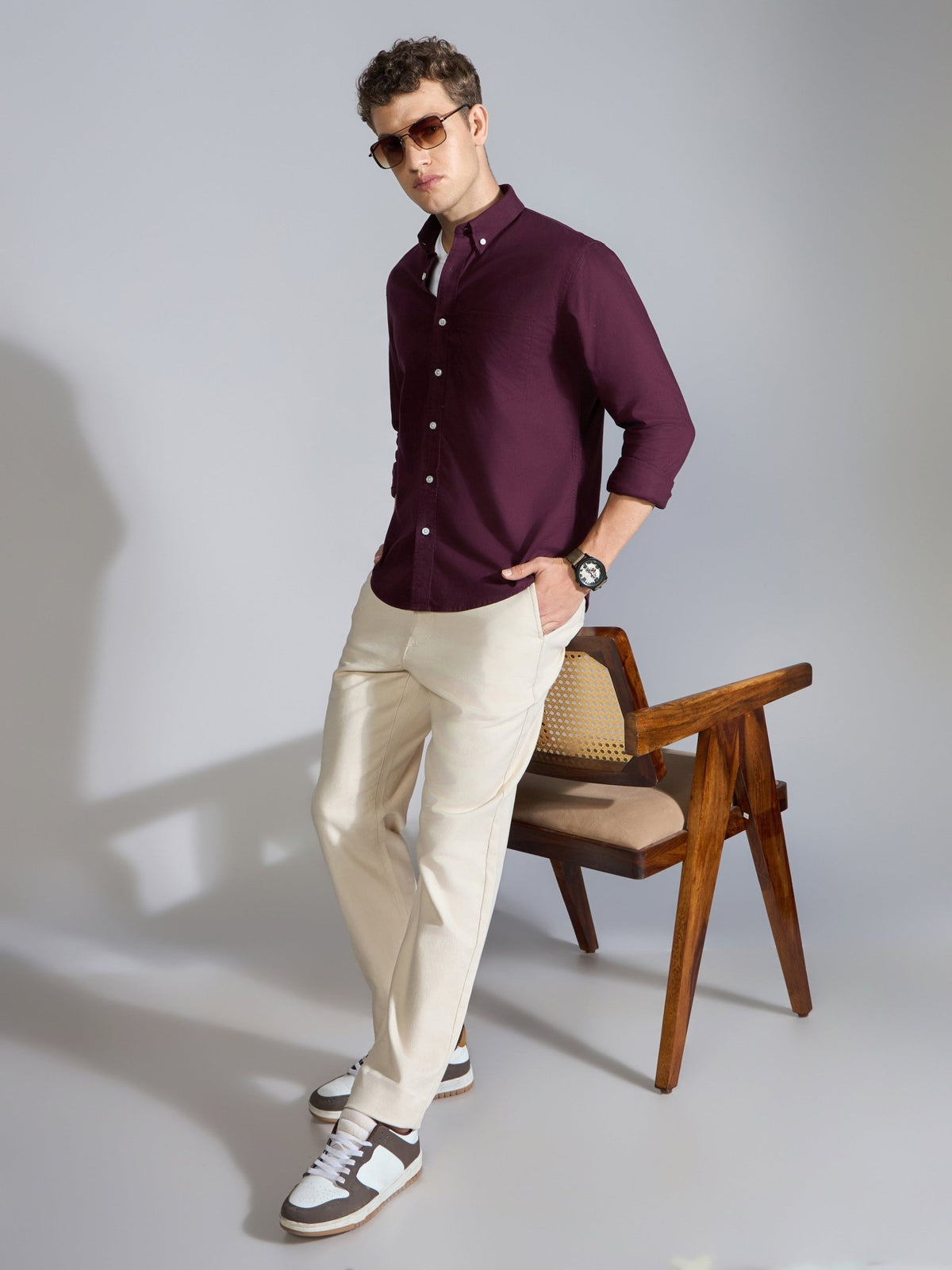 Orren - Slim Fit Cotton Pant - Cream - Espanshe