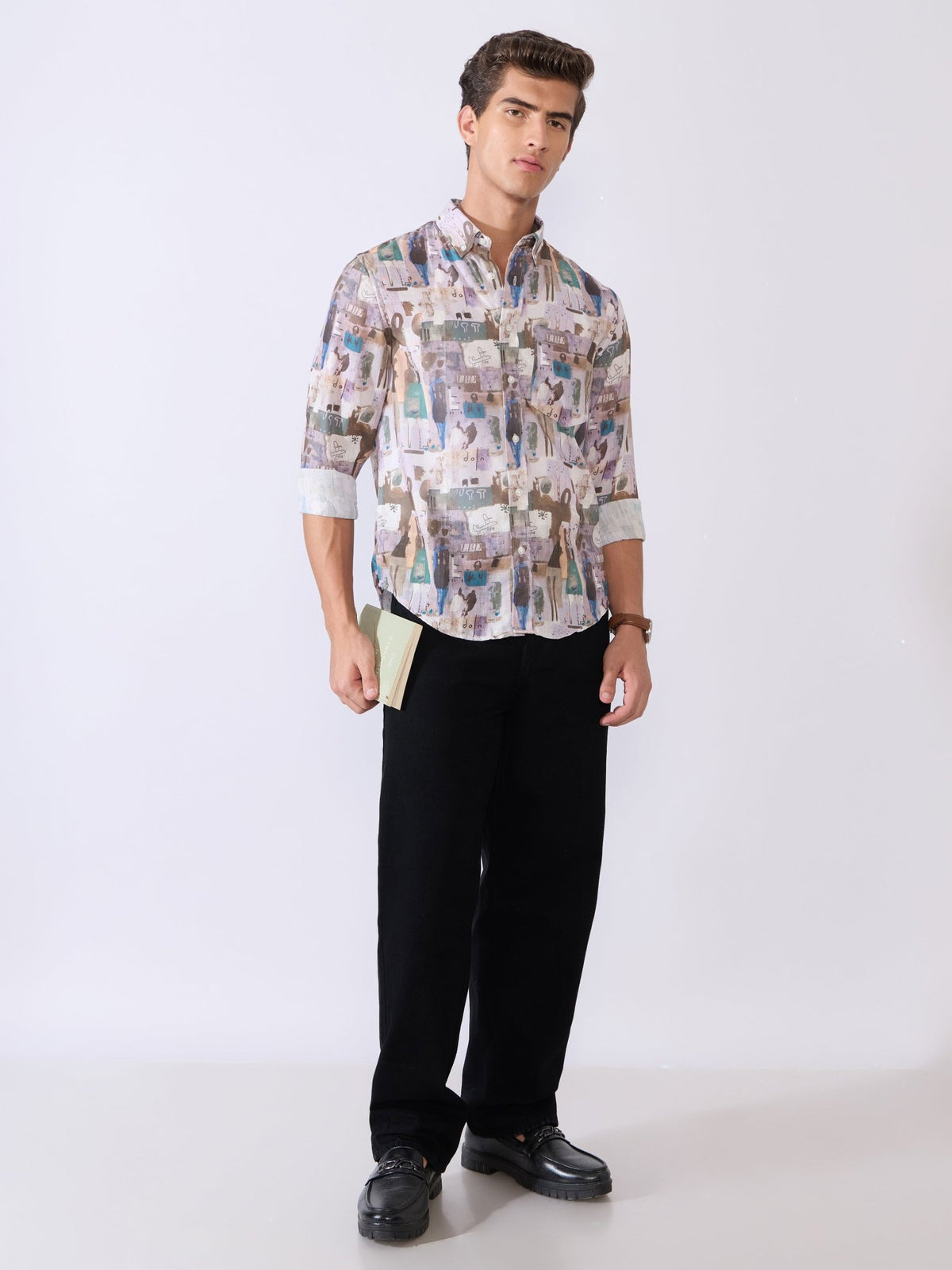 Mitaka - Relaxed Printed Shirt - Pale Lilac - Espanshe