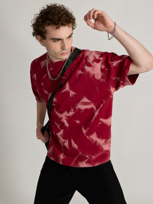 Men's  Baggy T-Shirt in Cranberry