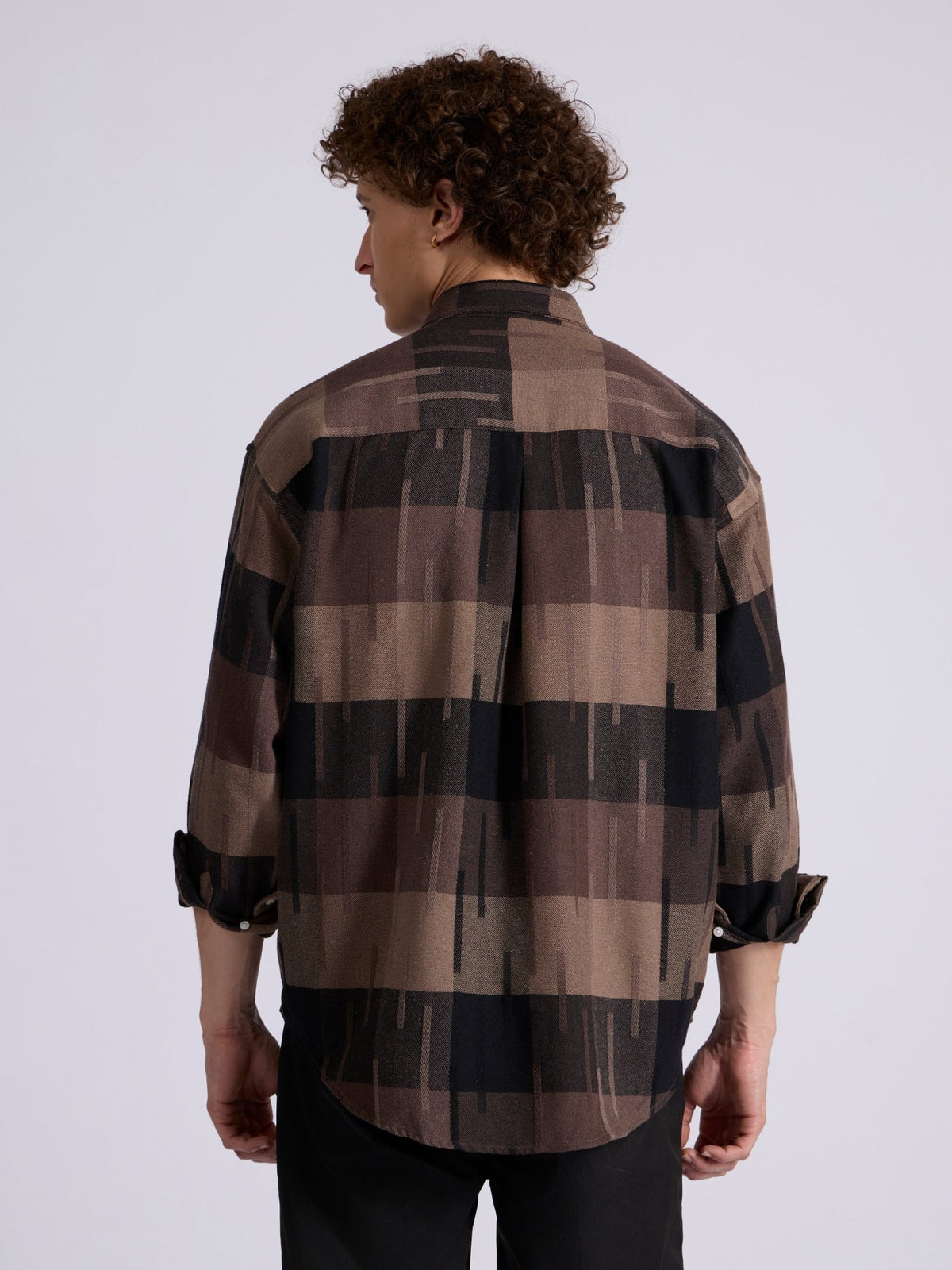 Talbot - Drop Shoulder Checks Shirt - Coffee Brown - Espanshe