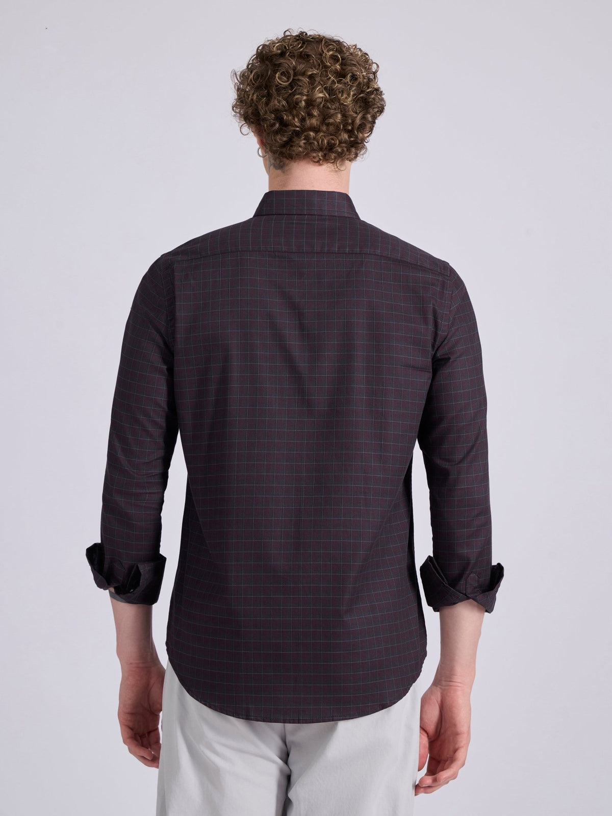 Quint - Check Shirt - Dark Burgundy - Espanshe