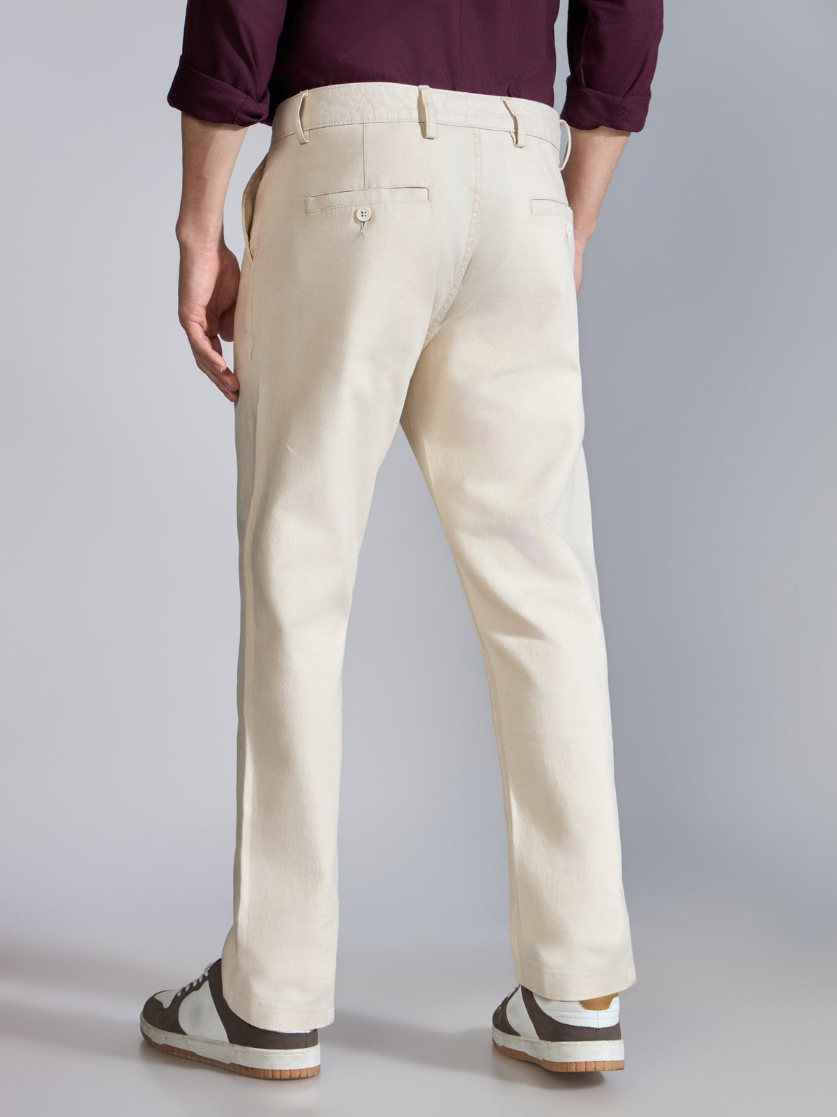 Orren - Slim Fit Cotton Pant - Cream - Espanshe
