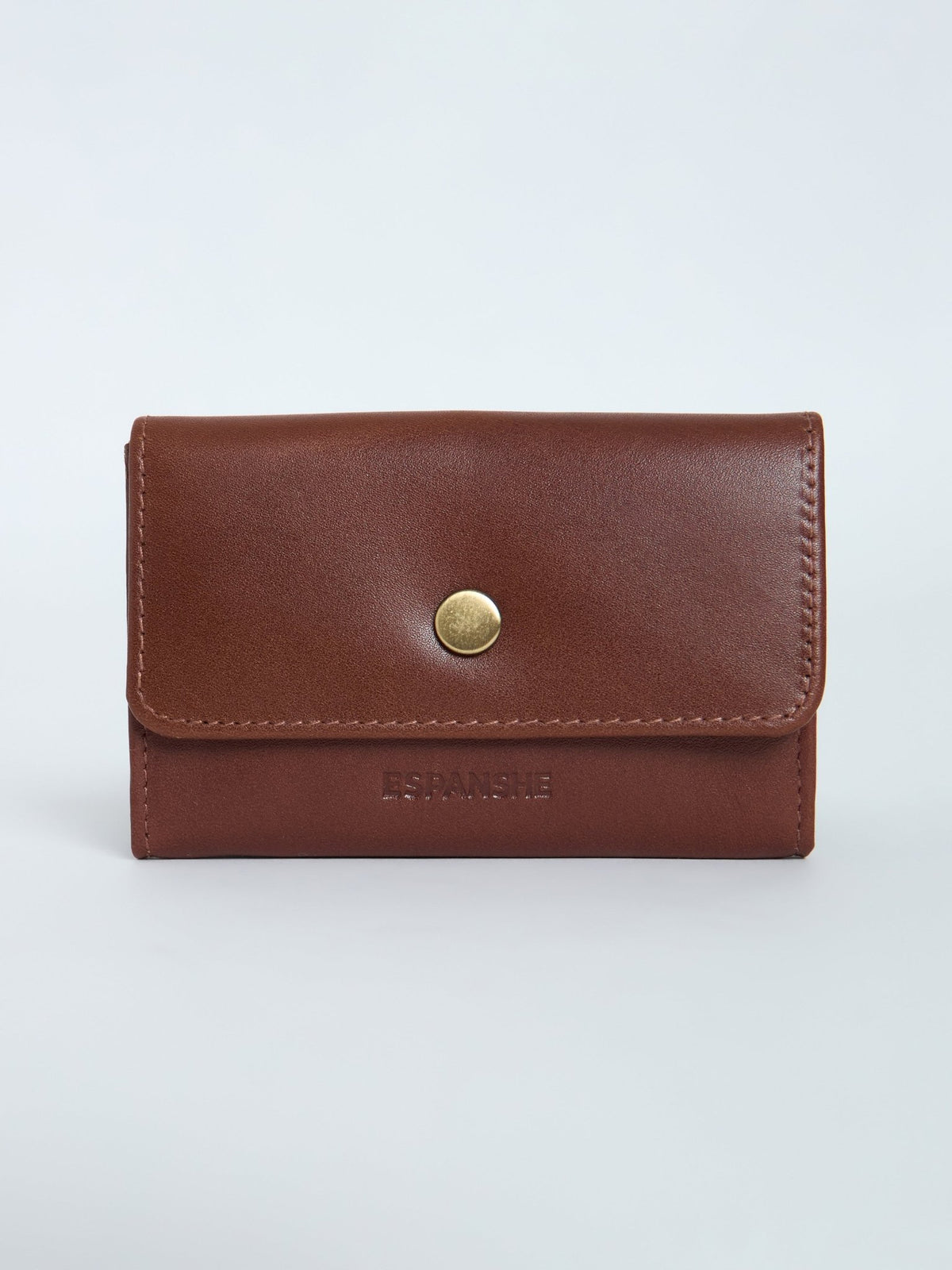 Arctic-4 - Snap Button Leather Wallet - Brown - Espanshe
