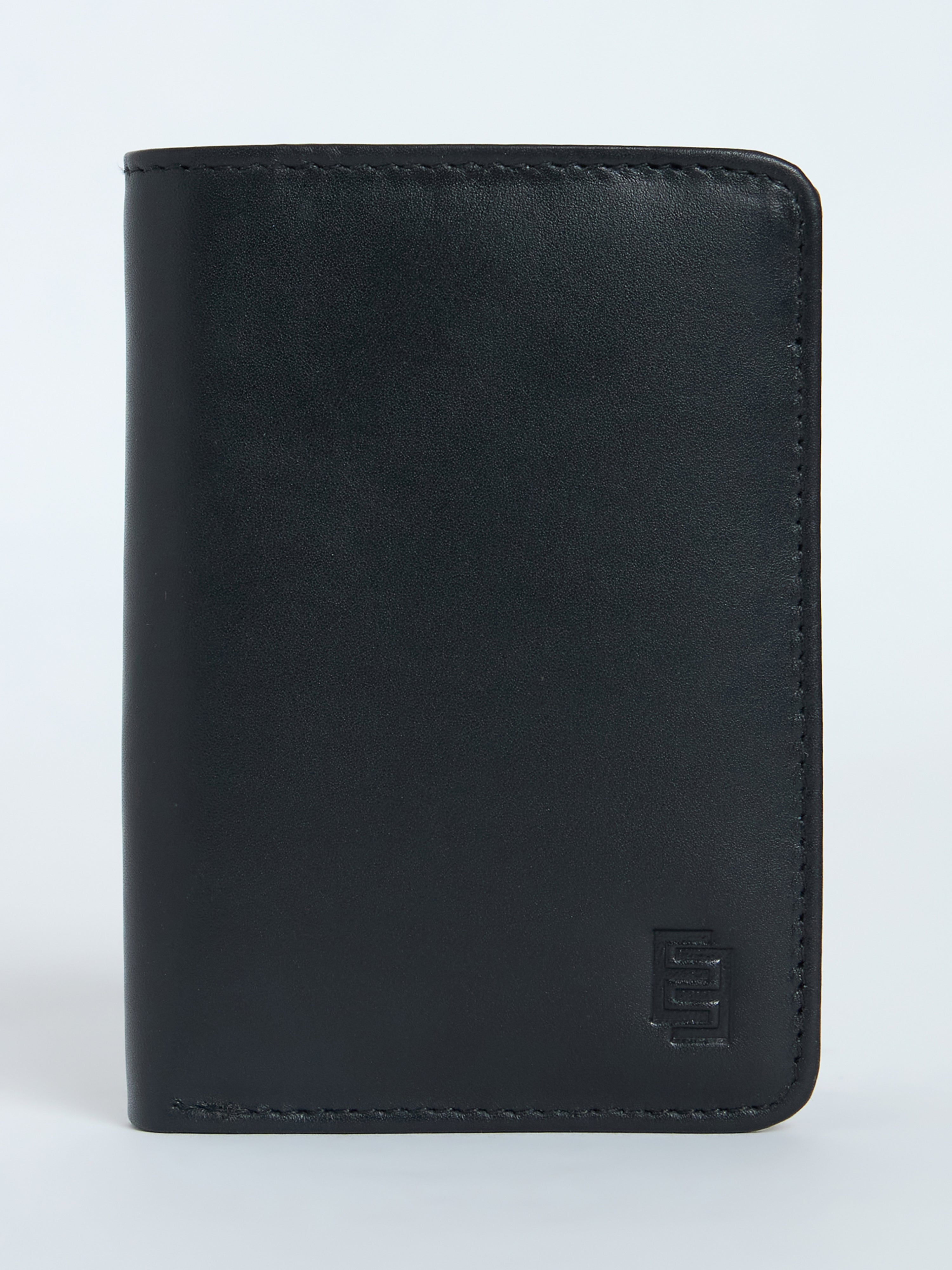 Arctic-8 - Vertical Leather Soft Wallet - Black