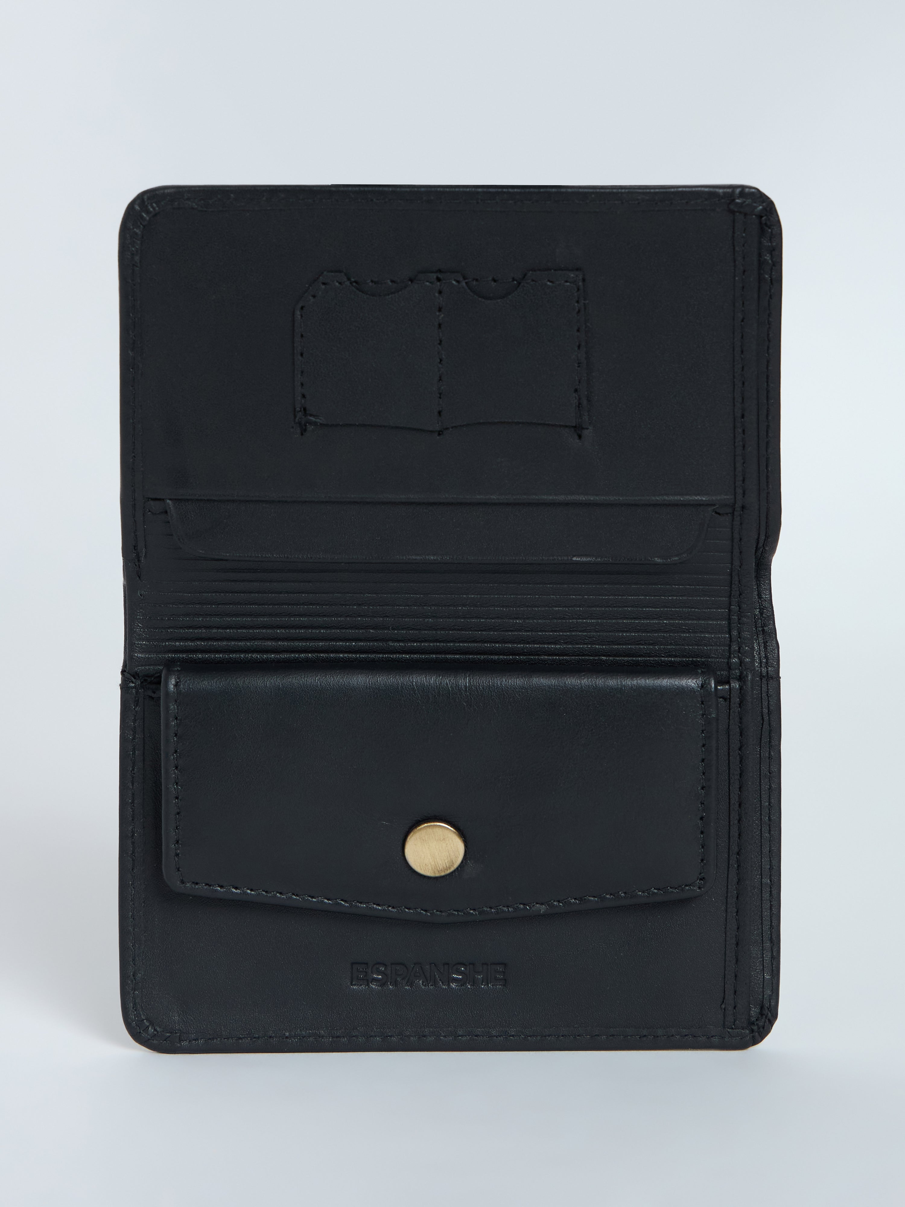 Arctic-8 - Vertical Leather Soft Wallet - Black