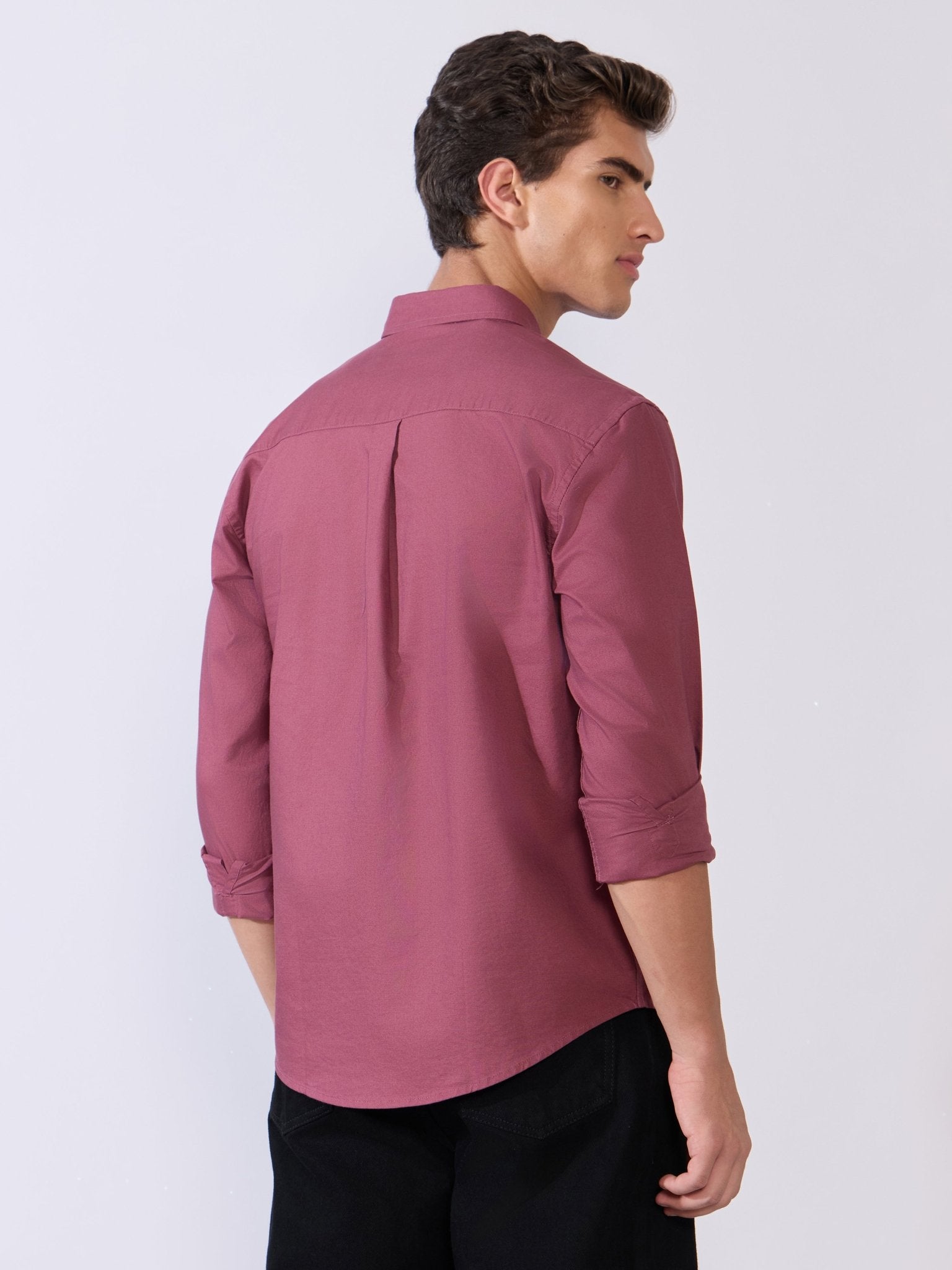 Flux - Relaxed Fit Oxford Shirt - Dark Purple - Espanshe