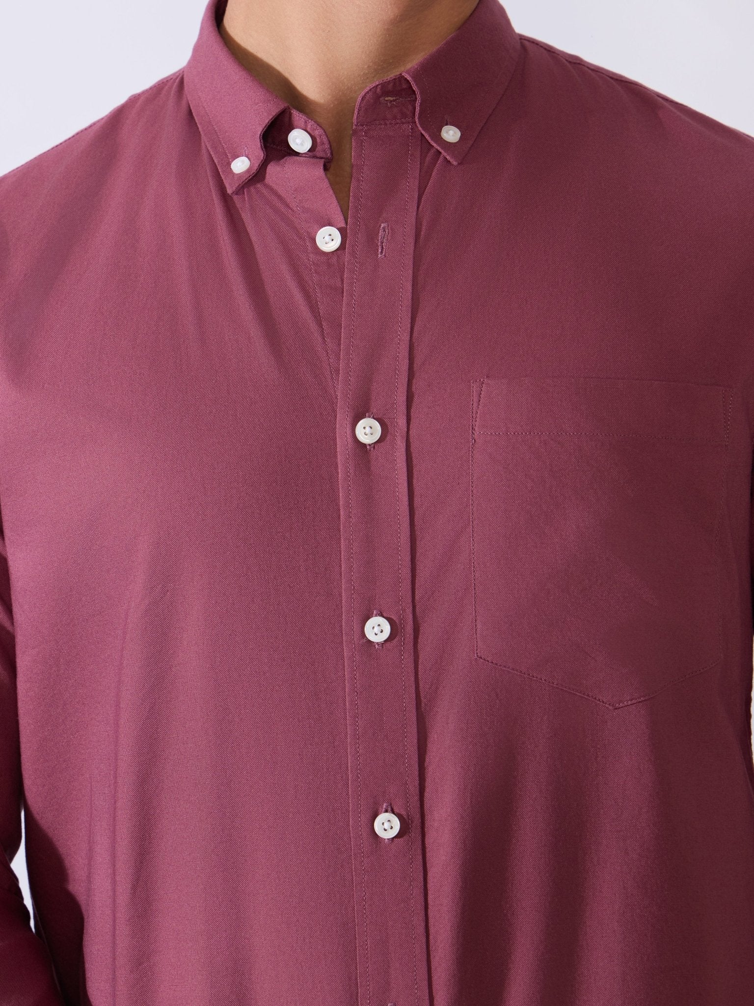 Flux - Relaxed Fit Oxford Shirt - Dark Purple - Espanshe