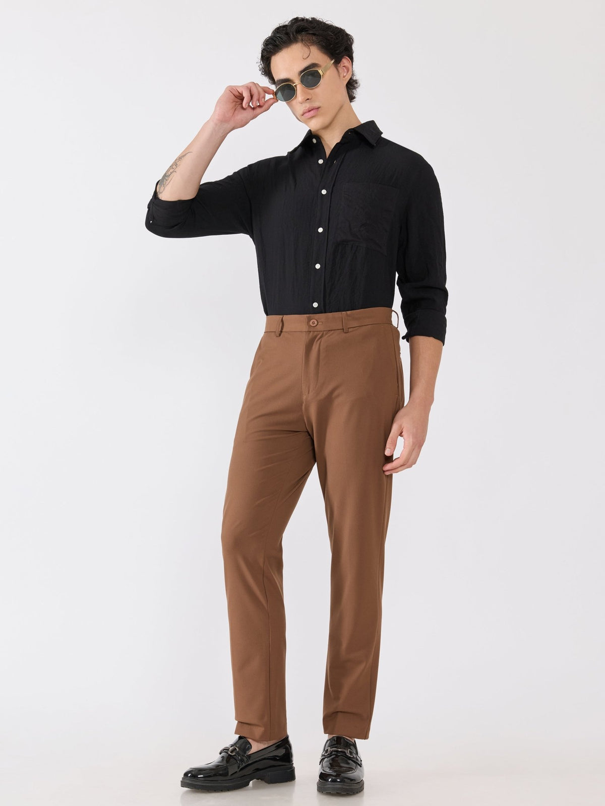 Alista - Slim Fit Formal Pant - Brown - Espanshe