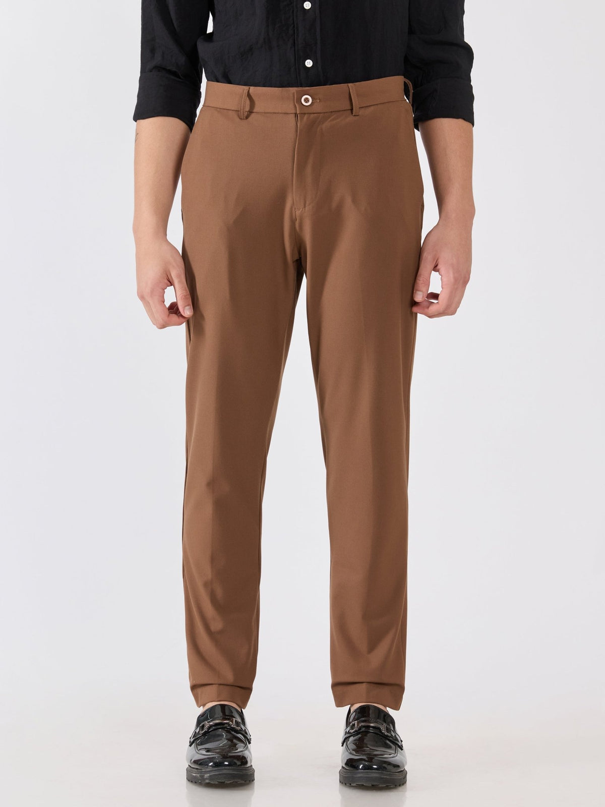 Alista - Slim Fit Formal Pant - Brown - Espanshe