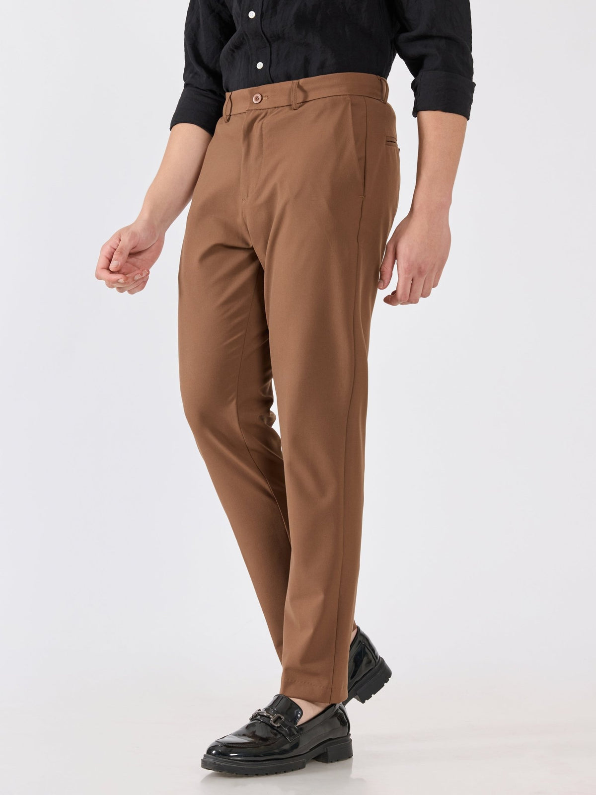 Alista - Slim Fit Formal Pant - Brown - Espanshe