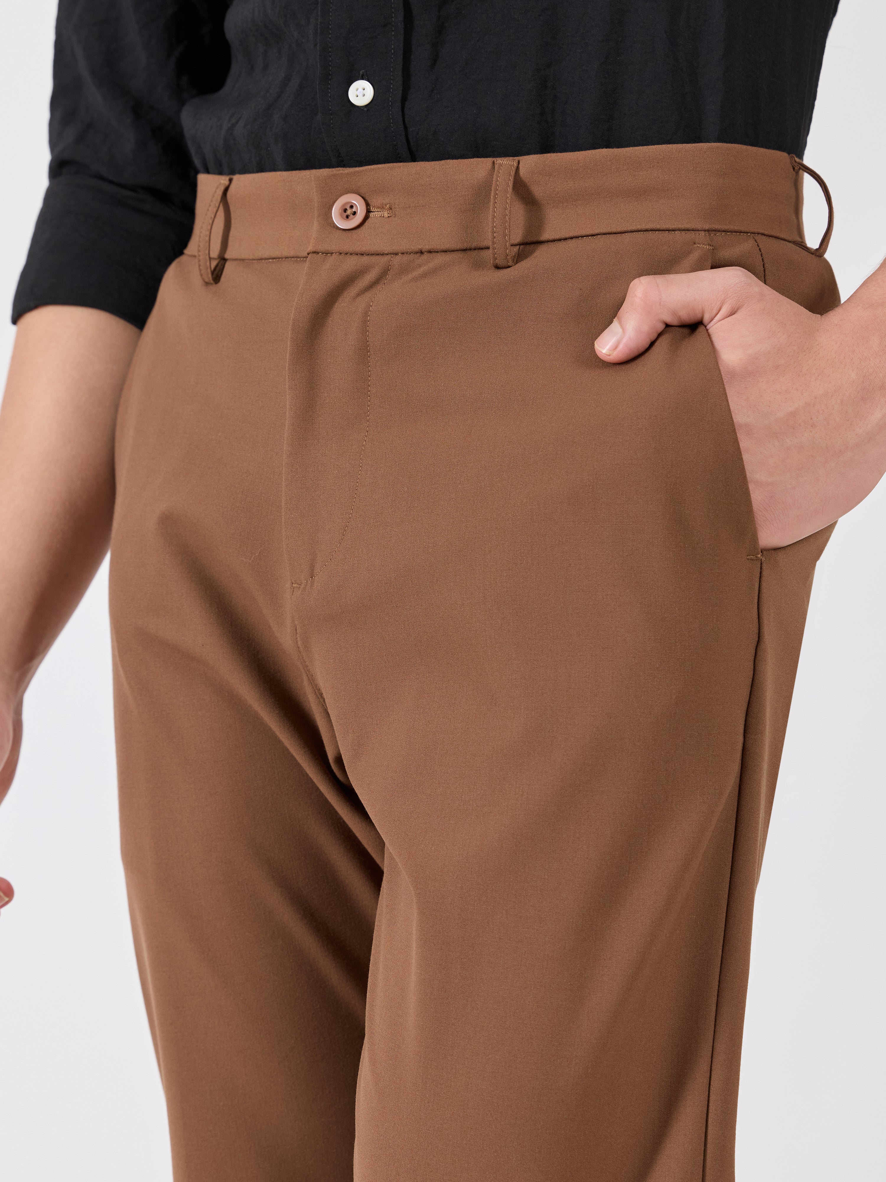 Men's Slim Fit Formal Pant - brown