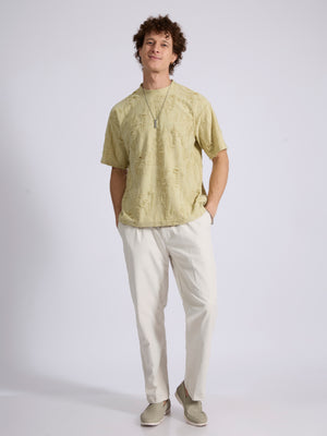 men's  Distressed T Shirt in pista