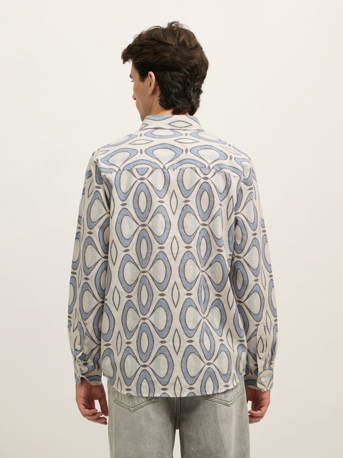 Westley - Regular Floral Printed Shirt - Baby Blue - Espanshe