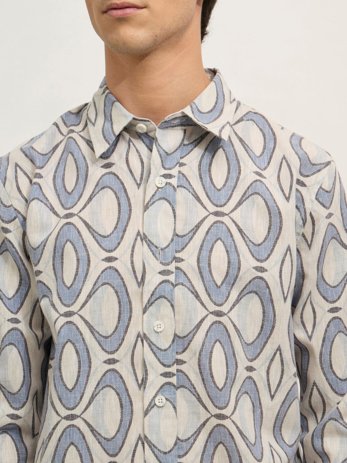 Westley - Regular Floral Printed Shirt - Baby Blue - Espanshe