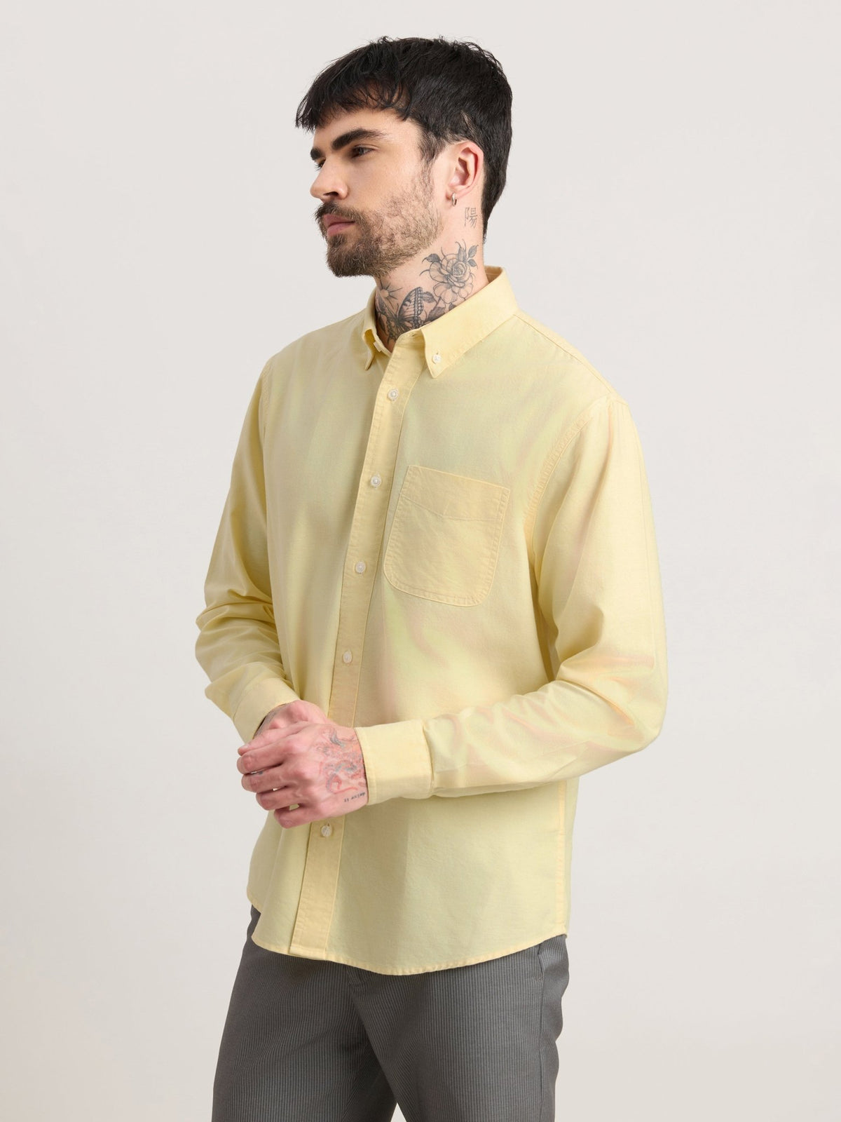 Zena - Relaxed Fit Oxford Shirt - Yellowtail - Espanshe