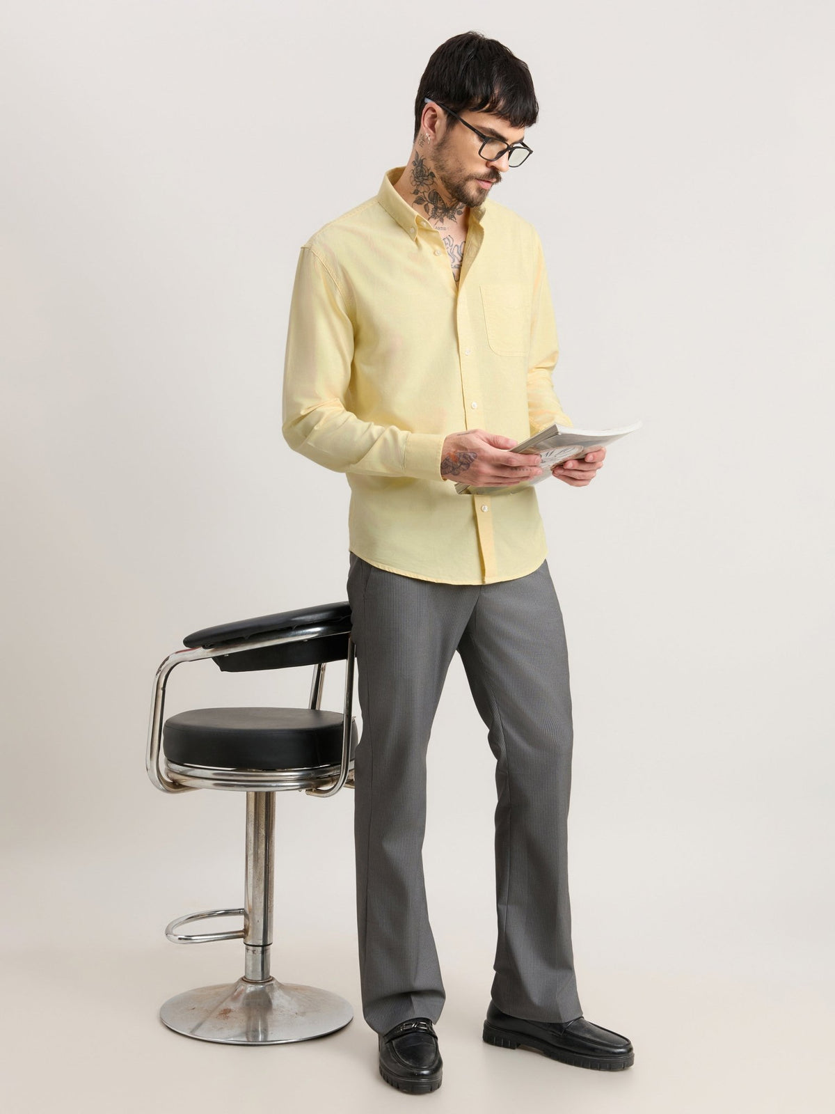Zena - Relaxed Fit Oxford Shirt - Yellowtail - Espanshe