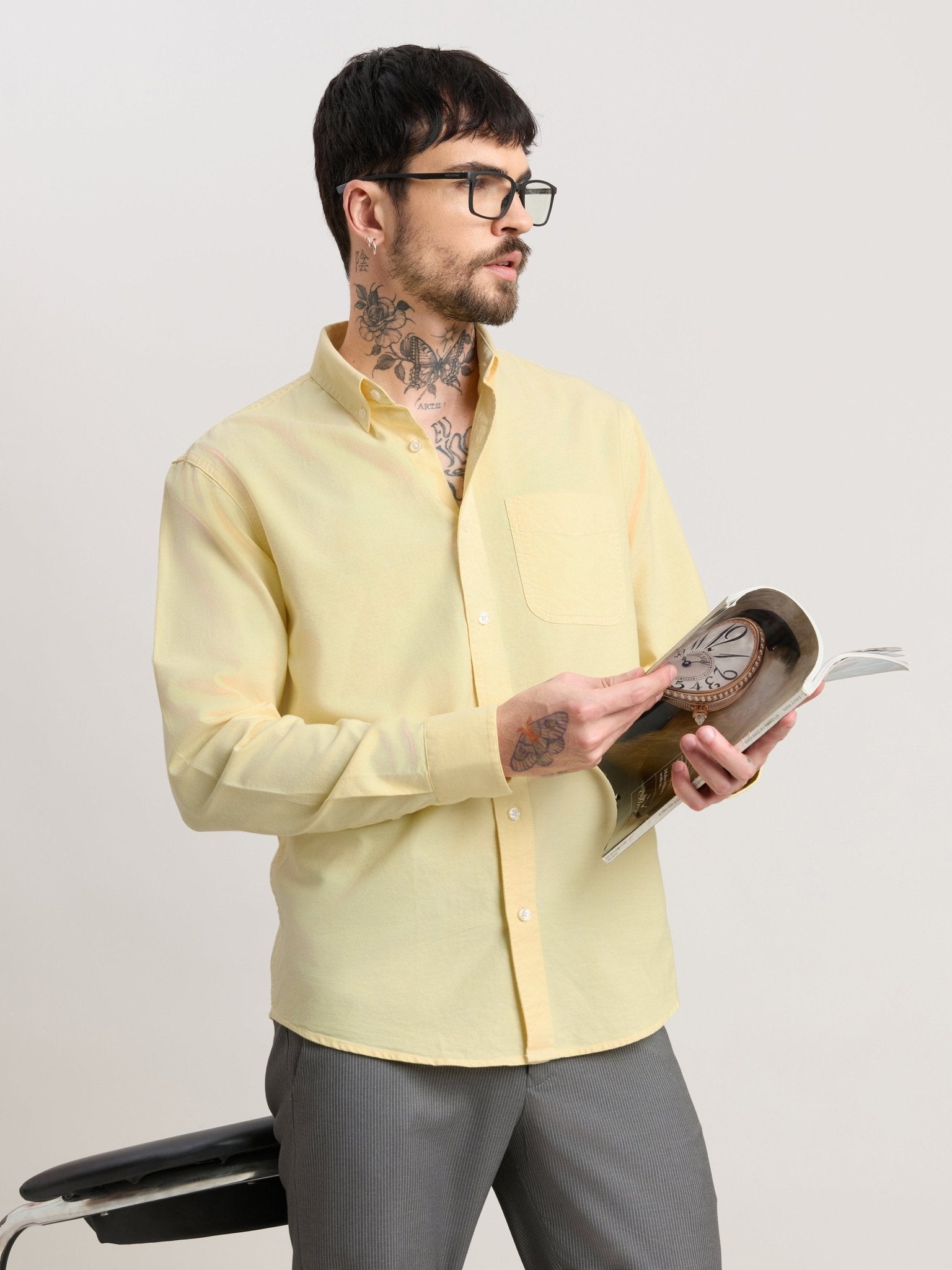 Zena - Relaxed Fit Oxford Shirt - Yellowtail - Espanshe
