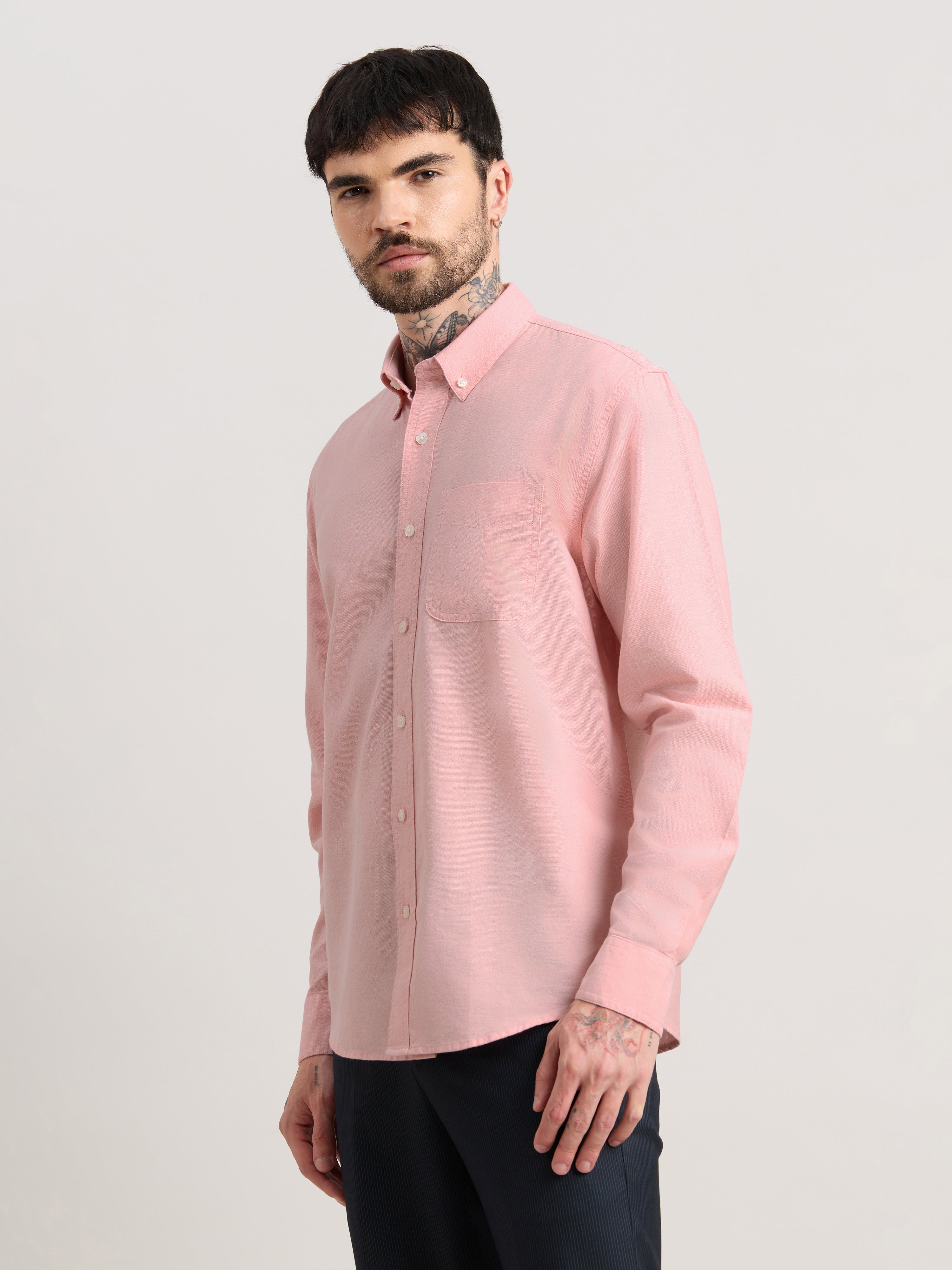 Zena - Relaxed Fit Oxford Shirt - Pink Nectar – Espanshe