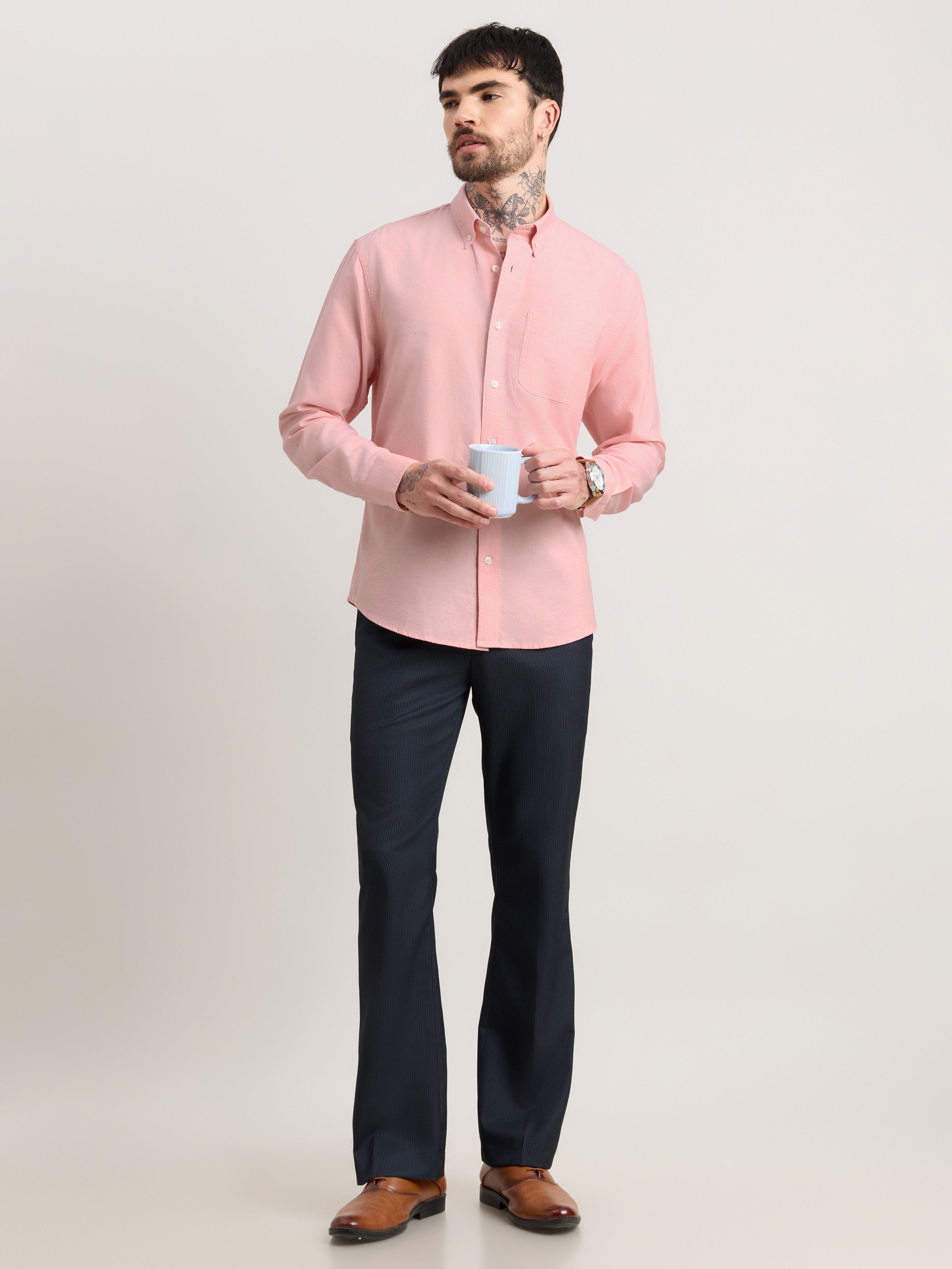 Zena - Relaxed Fit Oxford Shirt - Pink Nectar – Espanshe