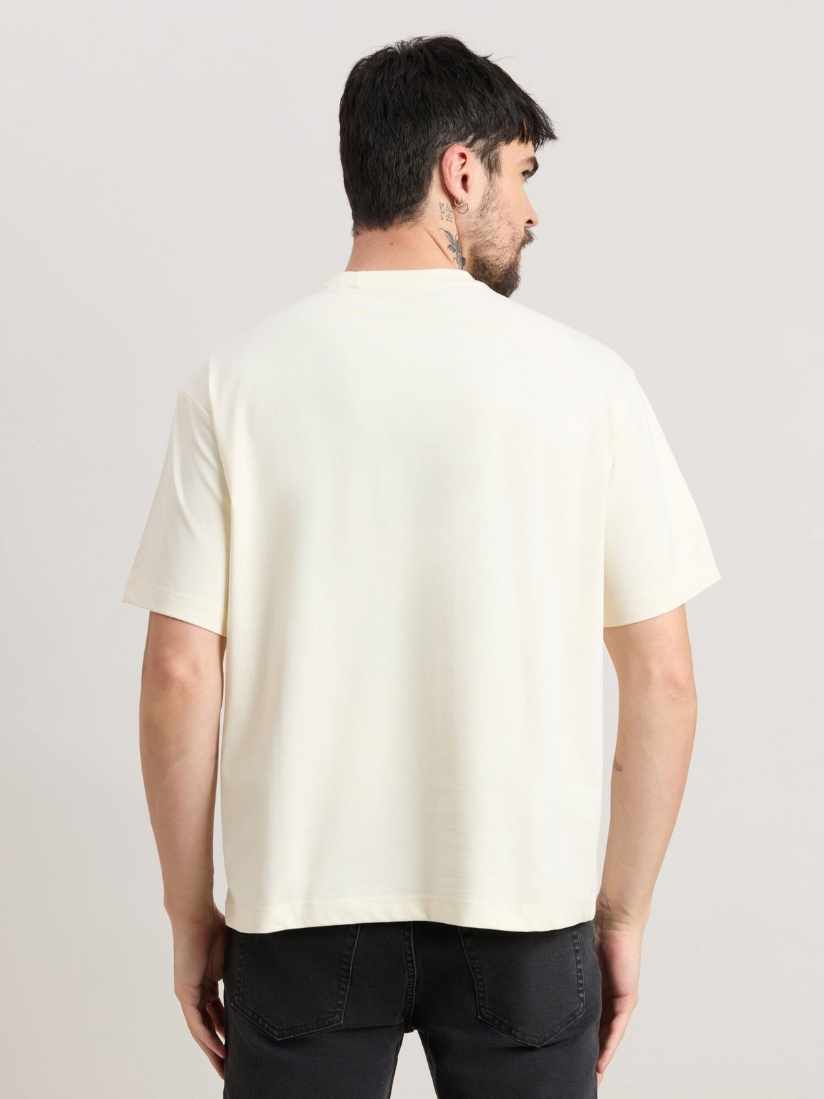 Nora - Loose Fit T-Shirt - Cream - Espanshe
