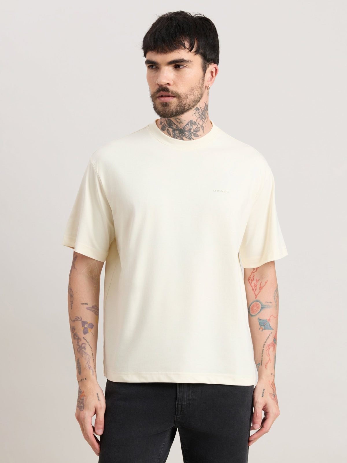 Nora - Loose Fit T-Shirt - Cream - Espanshe