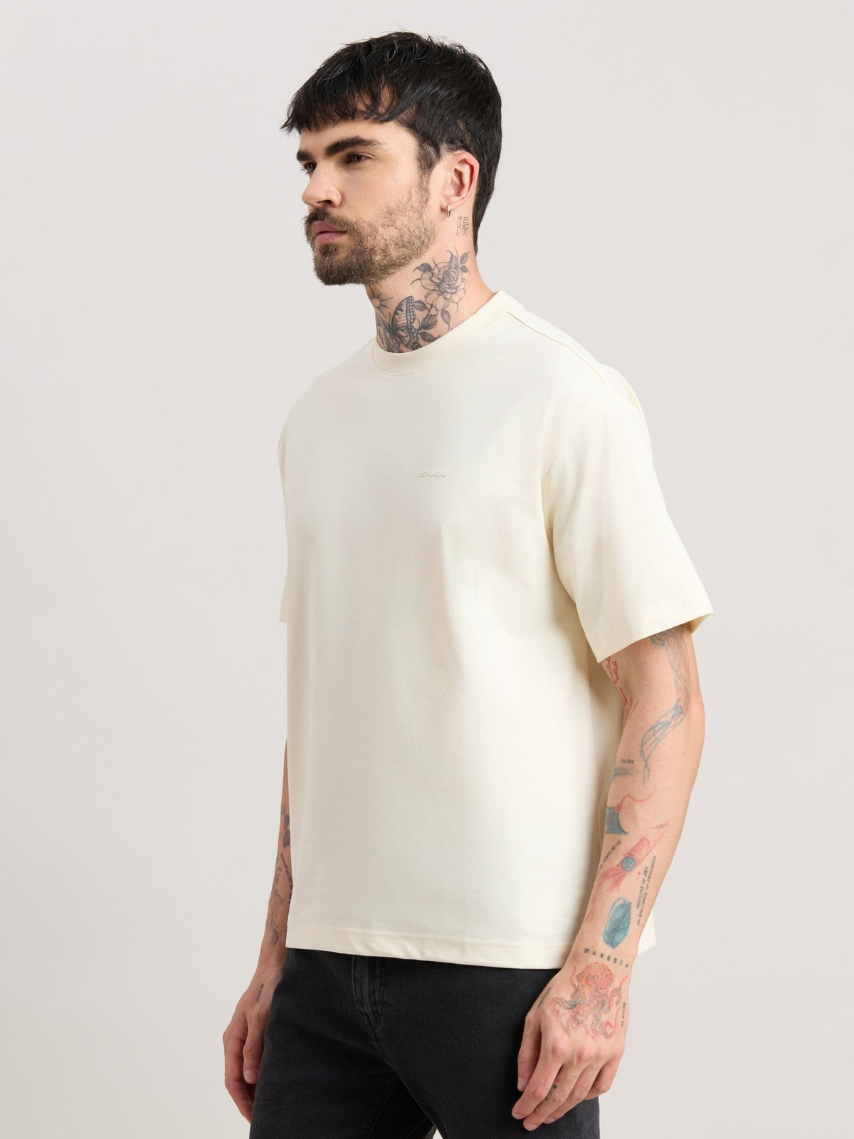 Nora - Loose Fit T-Shirt - Cream - Espanshe