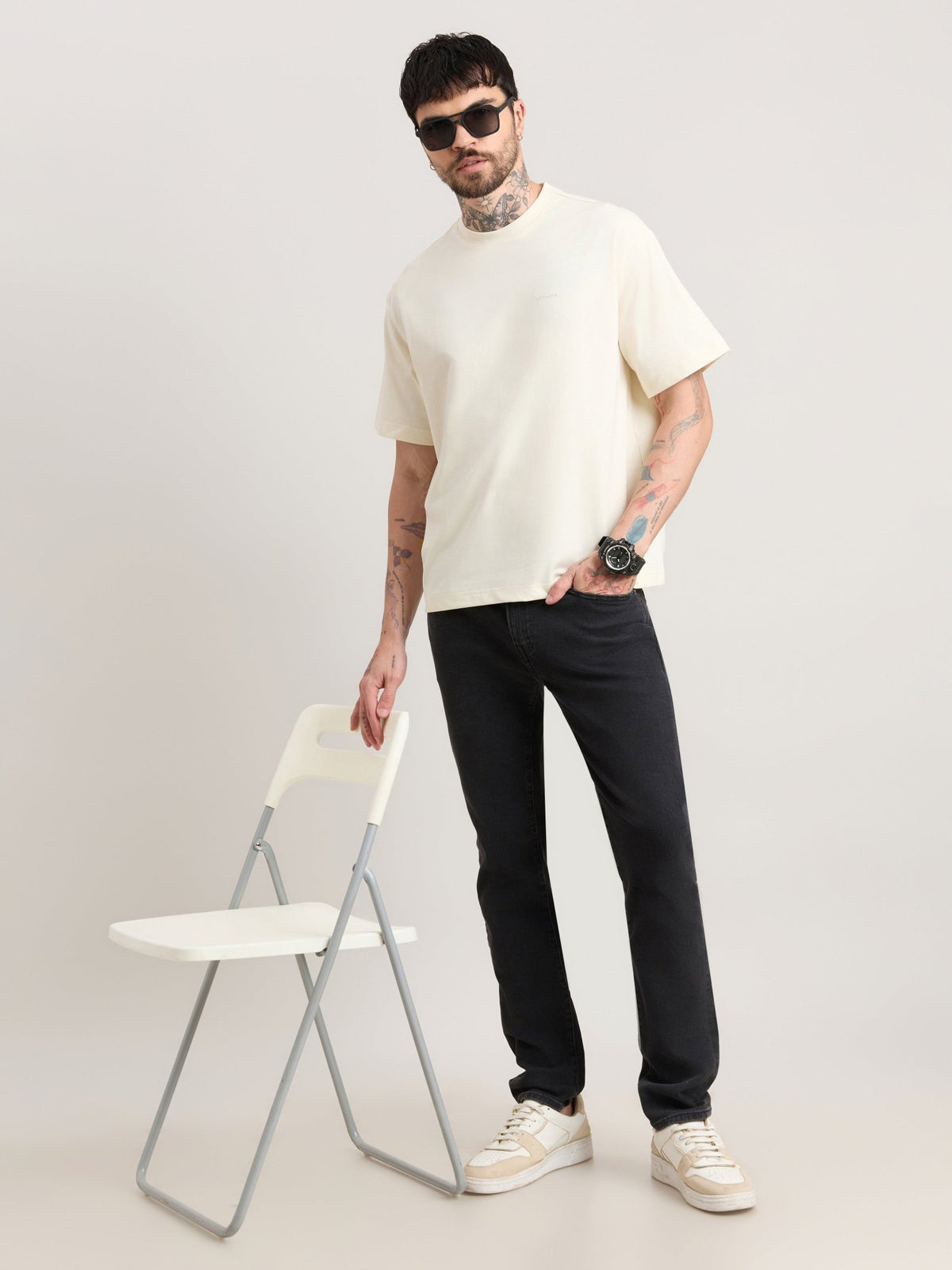 Nora - Loose Fit T-Shirt - Cream - Espanshe