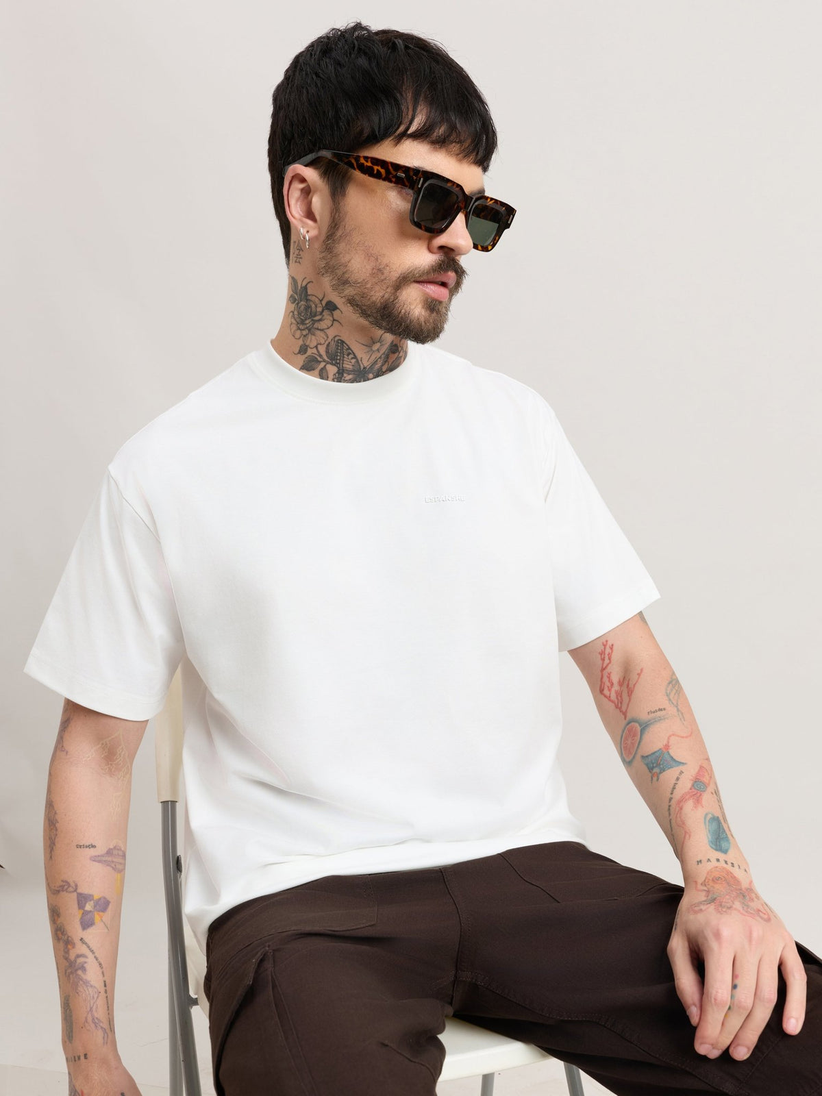 Nora - Loose Fit T-Shirt - White - Espanshe