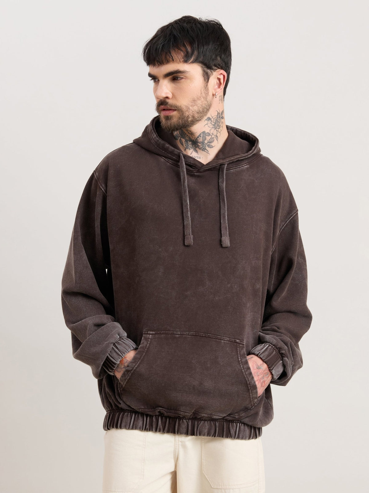 Solvyn - Relaxed Fit Hoodies - Faded Brown - Espanshe