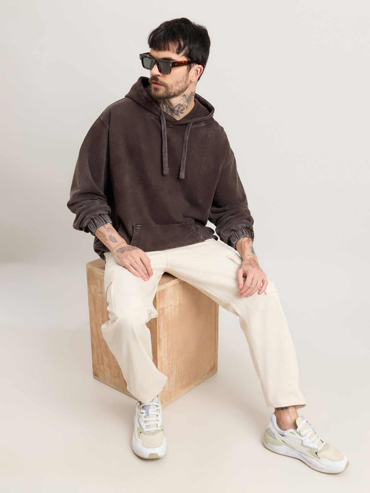 Solvyn - Relaxed Fit Hoodies - Faded Brown - Espanshe