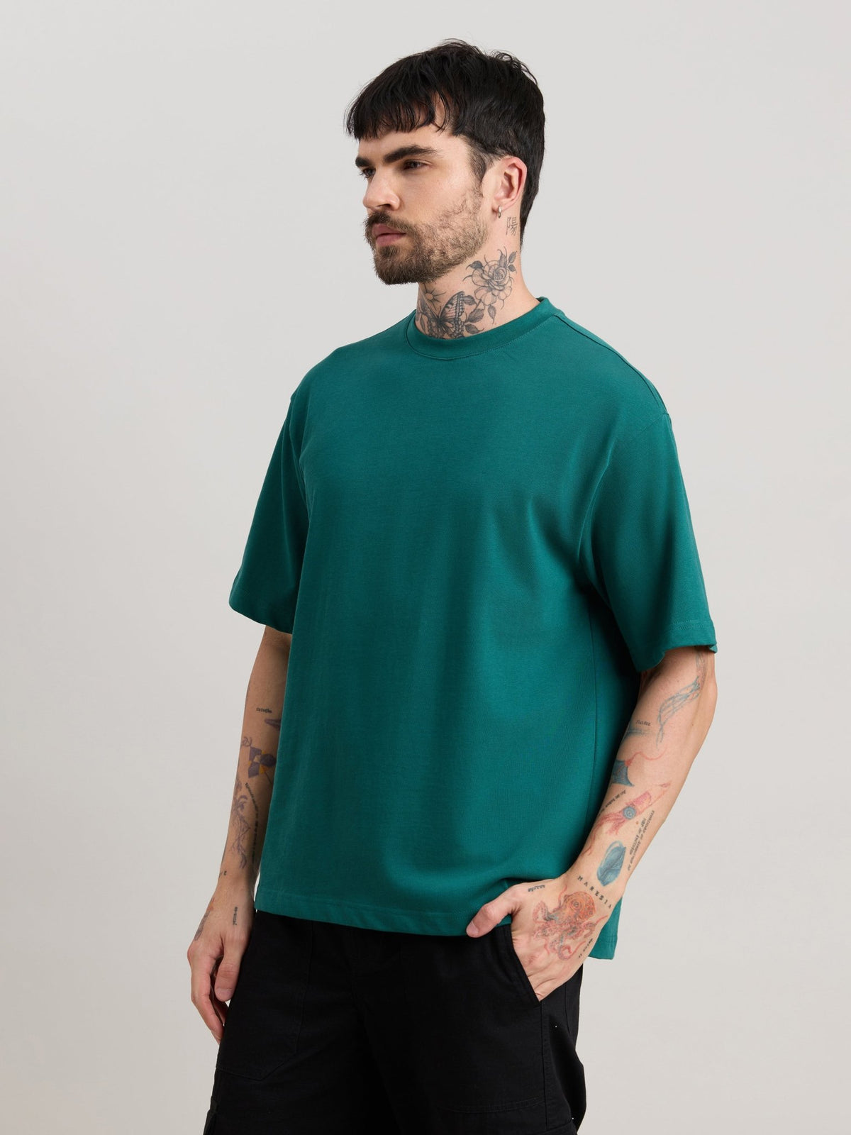 Vynora - Loose Fit T-Shirt - Teal Green - Espanshe
