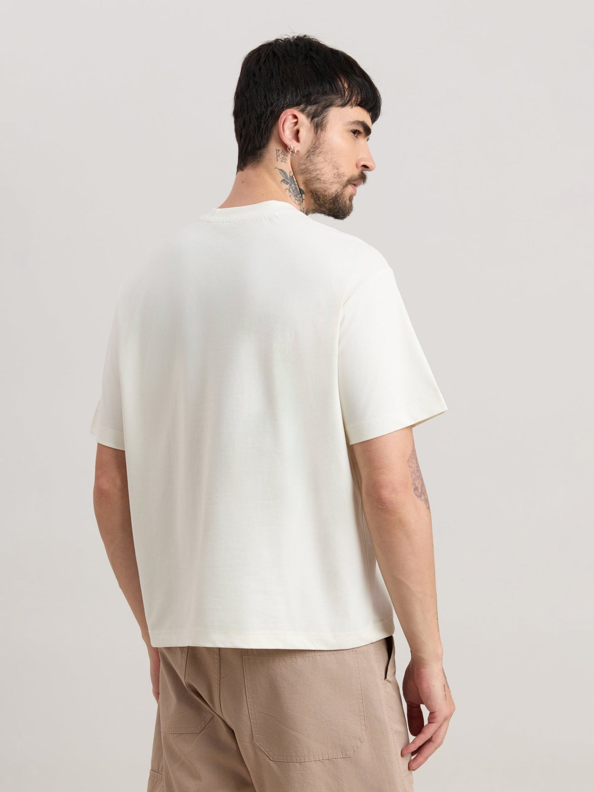 Nora - Loose Fit T-Shirt - Off White - Espanshe