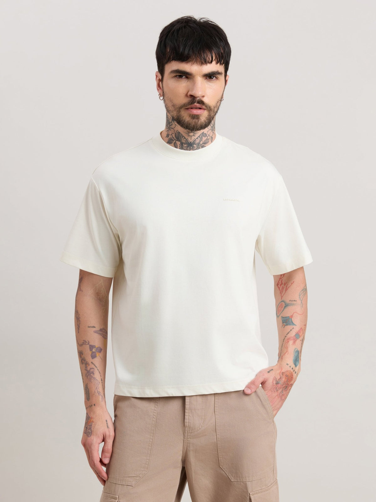 Nora - Loose Fit T-Shirt - Off White - Espanshe