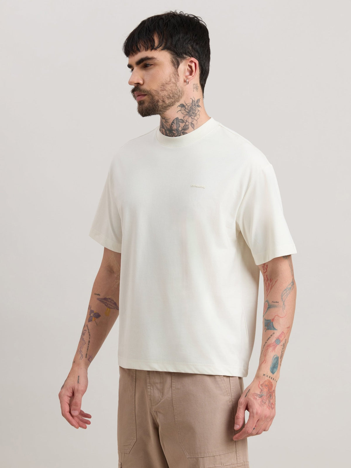 Nora - Loose Fit T-Shirt - Off White - Espanshe